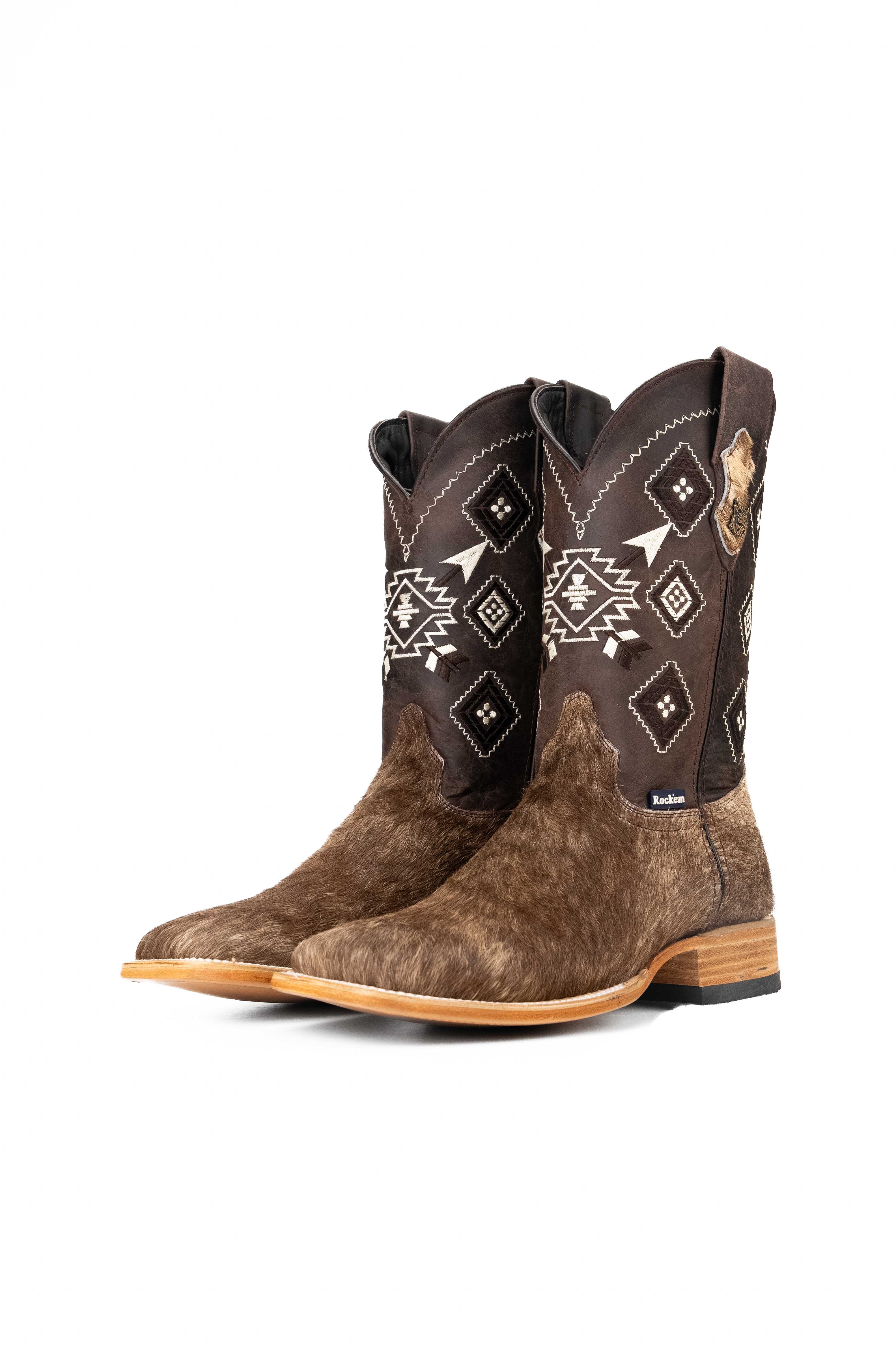 Authentic Men's Cowhide Square Toe Cowboy Boots - Size 10 Western Boots for Men - Durable Leather Work Boots - Perfect for Rodeo, Country Dancing & Outdoor Adventures