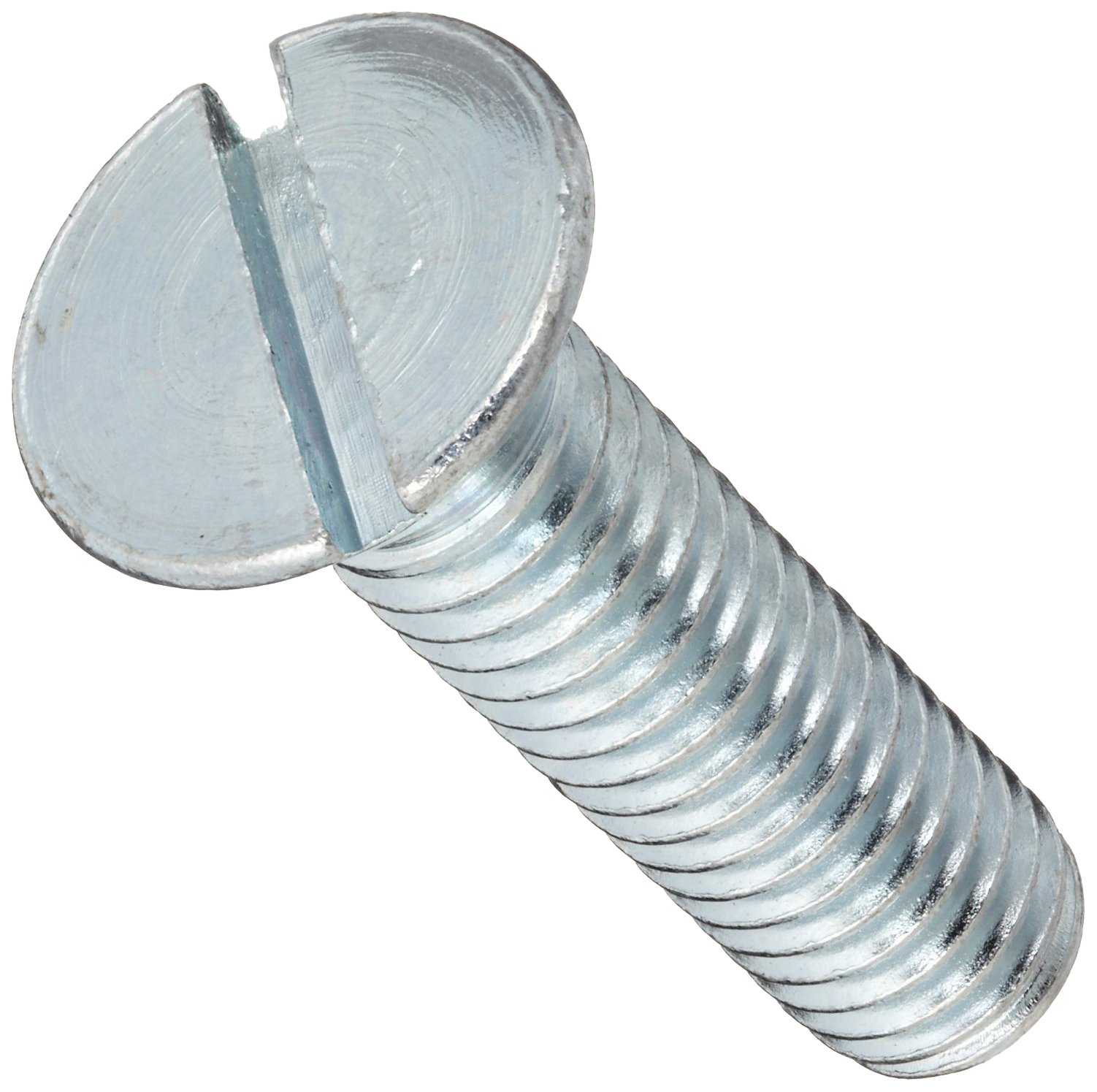 Small Parts Steel Machine Screw, Zinc Plated Finish, Flat Head Slotted Drive, ASME B18.6.3 Compliant, 6
