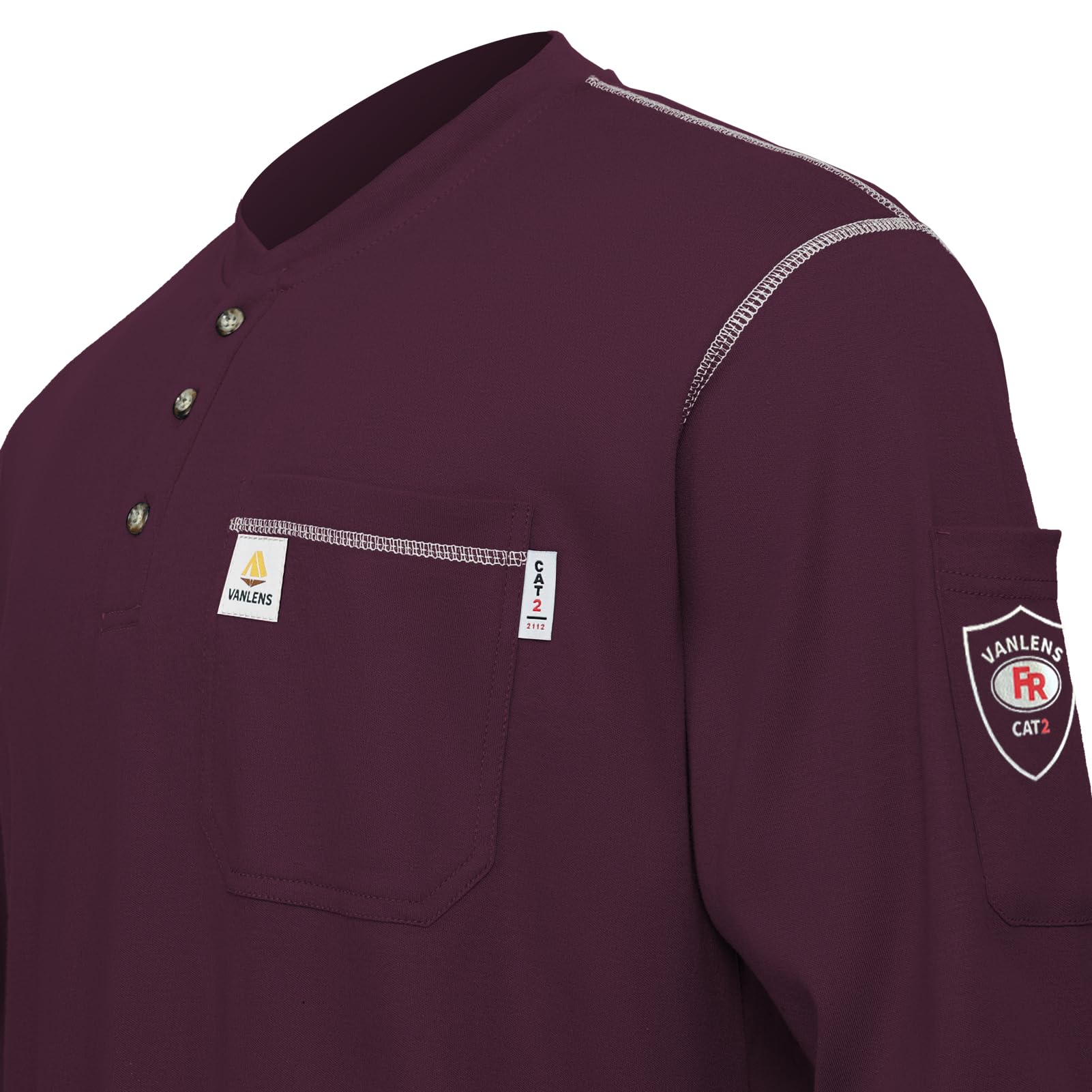 Flame Resistant Shirts for Men - CAT2/HRC2 Rated 6.5oz Lightweight Long Sleeve Fire Retardant Work Shirts - Ideal for Oilfield, Welding & Industrial Safety Workwear