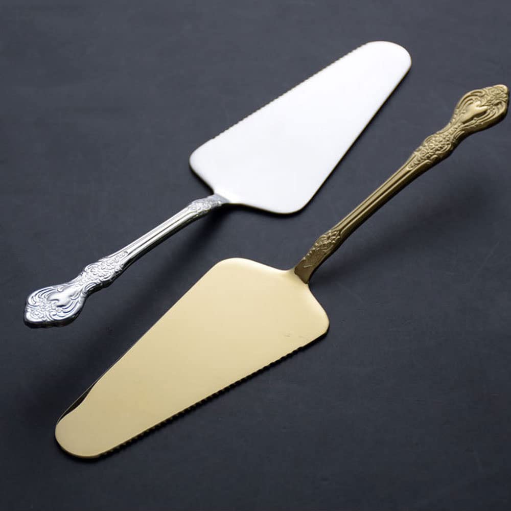Premium Stainless Steel Dessert Server Spatula Set of 2 - Elegant Cake Pie Pastry Serving Utensils for Wedding, Birthday Parties & Baking - Perfect for Cakes, Pies, Pizza, Cheese & More