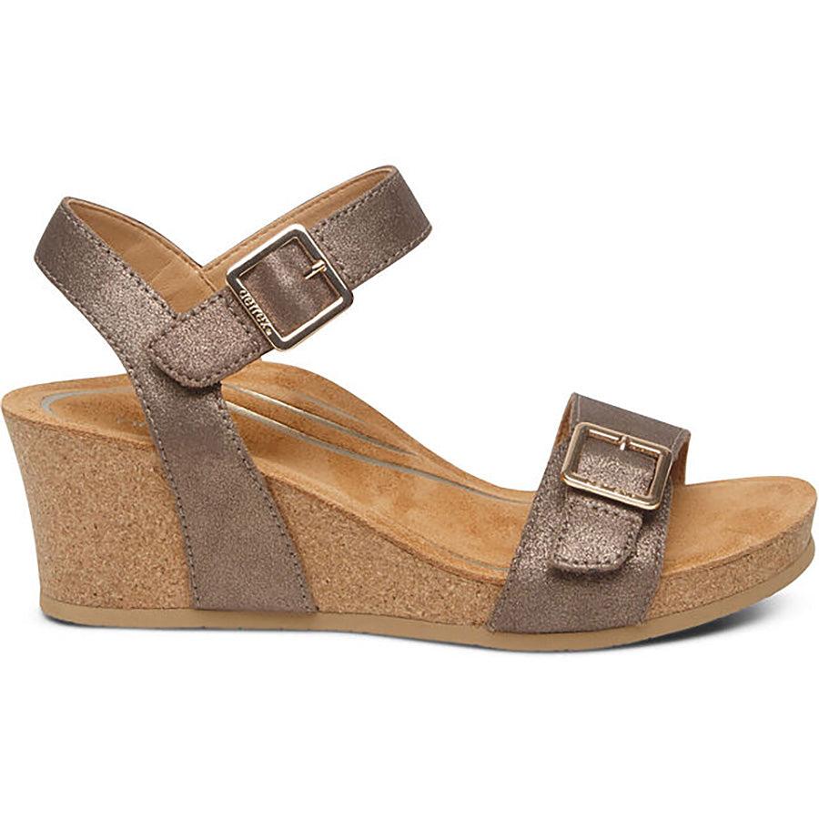 Aetrex Lexa Wedge Women's Comfort Sandals - Arch Support & Cushioning for All-Day Wear | Perfect for Walking, Travel & Casual Outfits