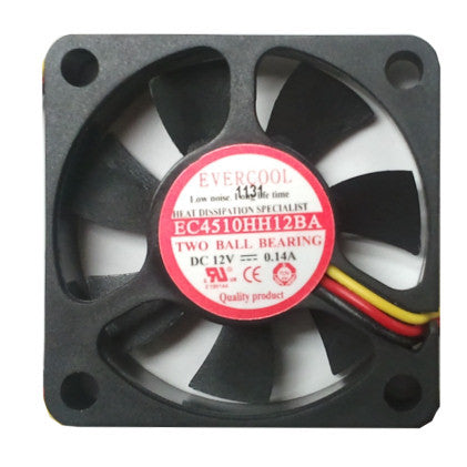 Evercool 45x45x10mm Dual Ball Bearing Cooling Fan EC4510HH12BA - High Performance PC Case & Electronics Cooling Solution for Computers, Servers, and Gaming Rigs