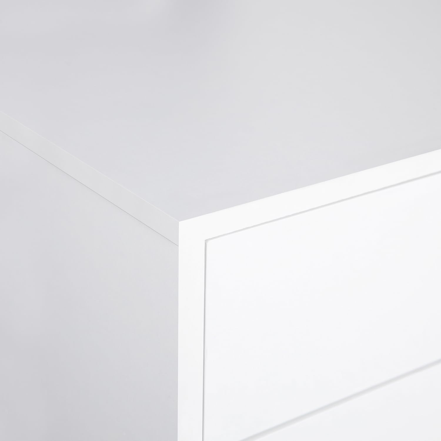 Naomi Home 9-Drawer Tall Dresser for Bedroom & Closet - White | Heavy Duty 200 lbs Capacity Makeup Vanity with Storage Shelves | Perfect for Organizing Clothes, Cosmetics & Accessories in Small Spaces