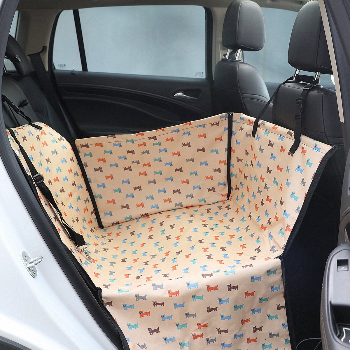 Vedem Small Dog Car Booster Seat - Pet Barrier & Back Seat Cover for Cars, SUVs, Trucks - Protects Seats from Scratches, Hair & Dirt - Perfect for Travel, Road Trips & Daily Commutes