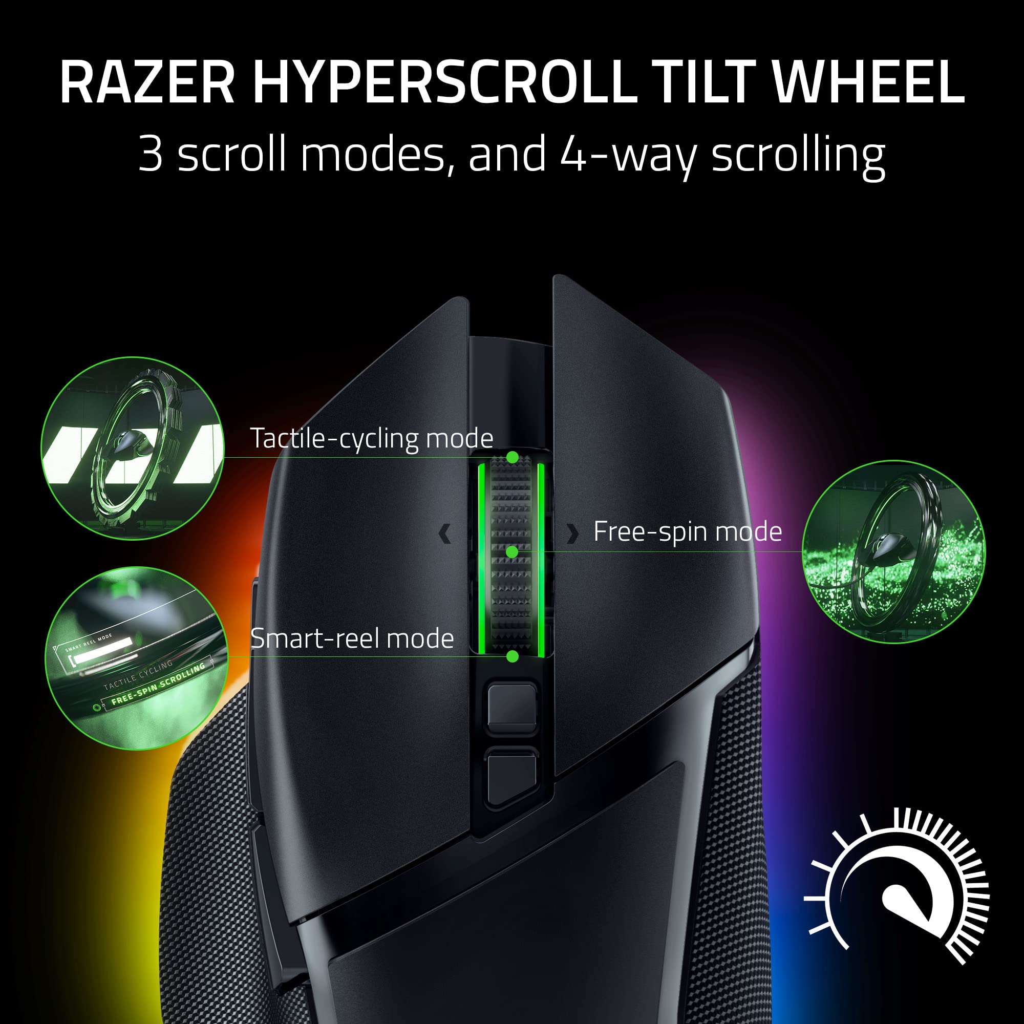 Razer Basilisk V3 Pro Wireless Gaming Mouse - Customizable RGB, Ergonomic Design, 30K DPI Sensor (Renewed) - Perfect for FPS, MMO & PC Gaming at Home or Office