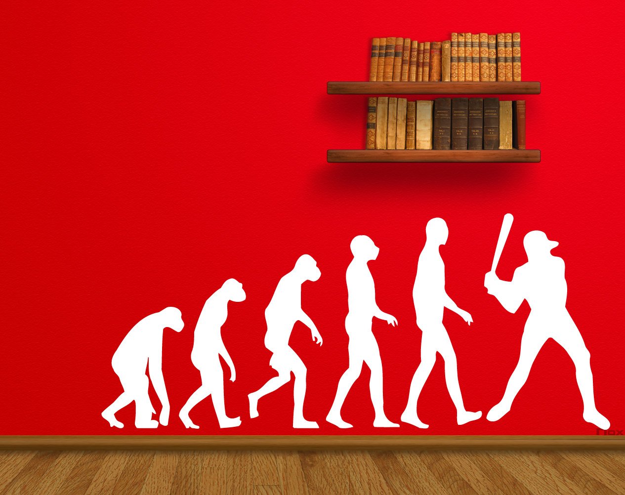 Evolution Baseball Bat & Glove Sport Wall Decals - Peel & Stick Stickers for Home Decor, Nursery, Kids Room - Perfect for Sports Themed Bedrooms & Game Room Wall Art (Style Tr121 A)