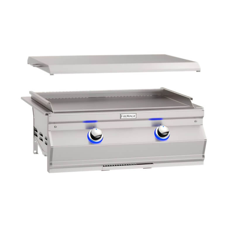 Fire Magic Aurora 30 Inch Built-In Gas Griddle - Premium Stainless Steel Outdoor Grill for Backyard, Patio & BBQ Cooking