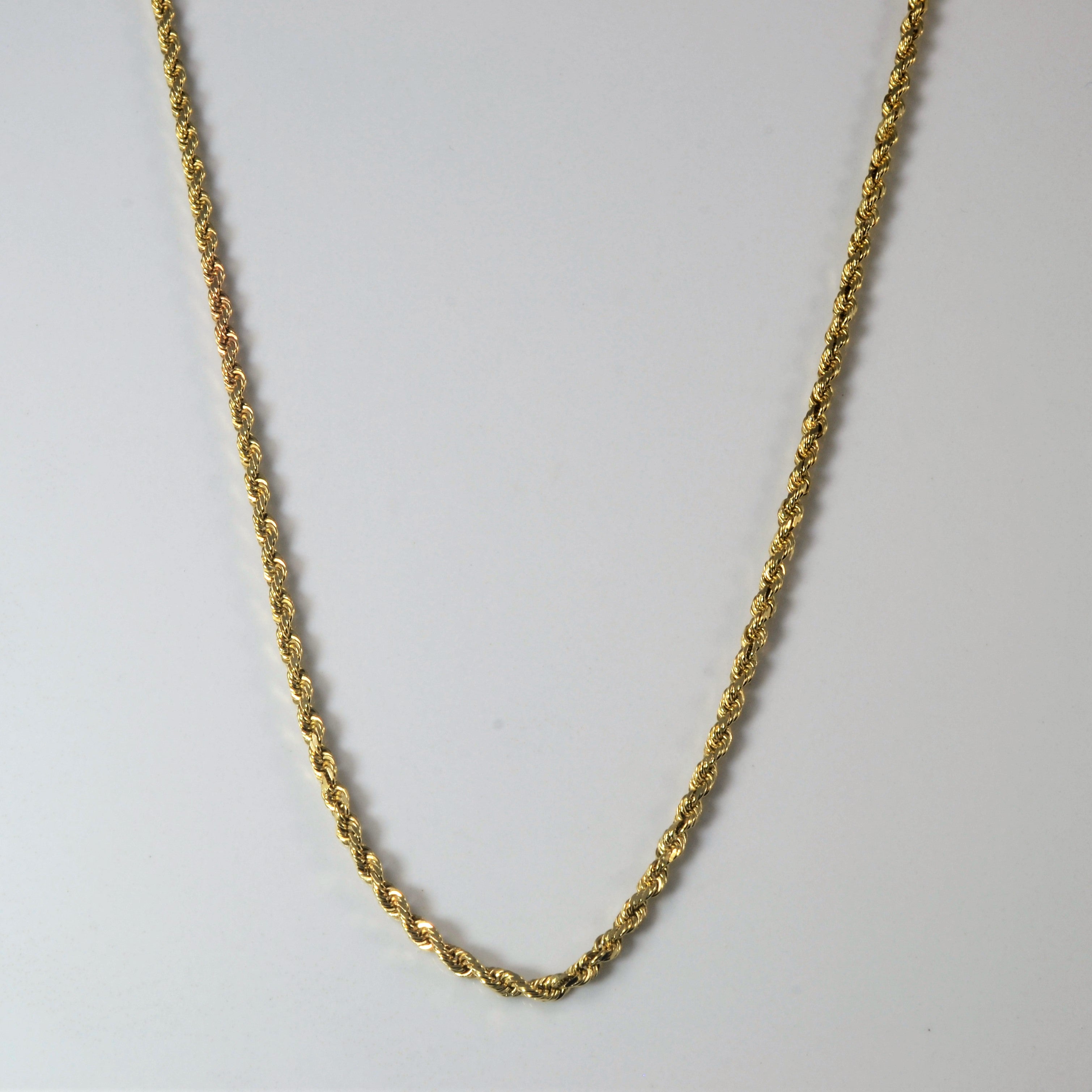 10k Yellow Gold Rope Chain Necklace 24 Inches - Durable & Stylish Jewelry for Men and Women | Perfect for Everyday Wear, Gifts & Special Occasions