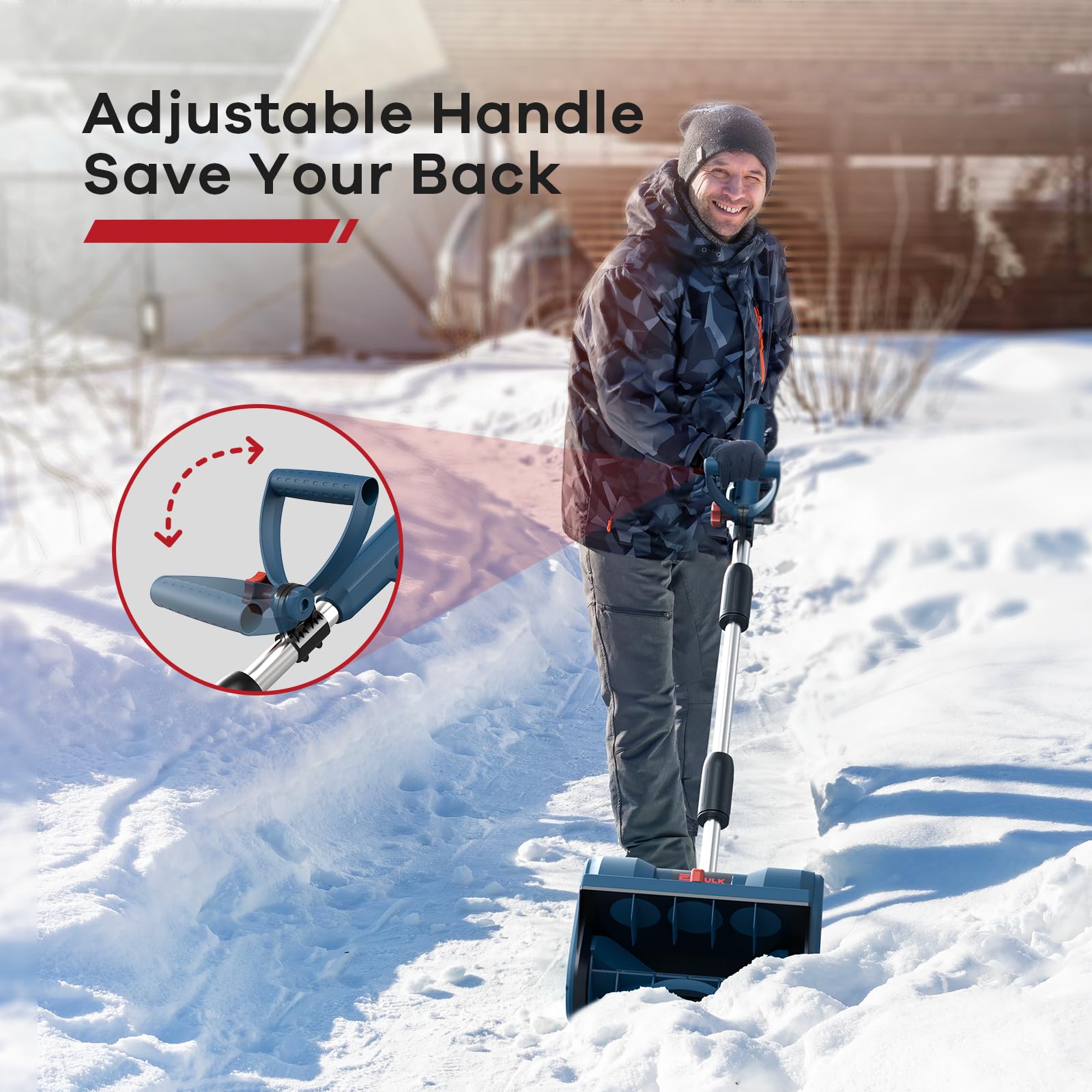 20V Cordless Snow Shovel - 12-Inch Battery Powered Snow Blower with 4-Ah Battery & Quick Charger, Adjustable Front Handle & Directional Plate - Perfect for Driveways, Sidewalks & Home Winter Maintenance