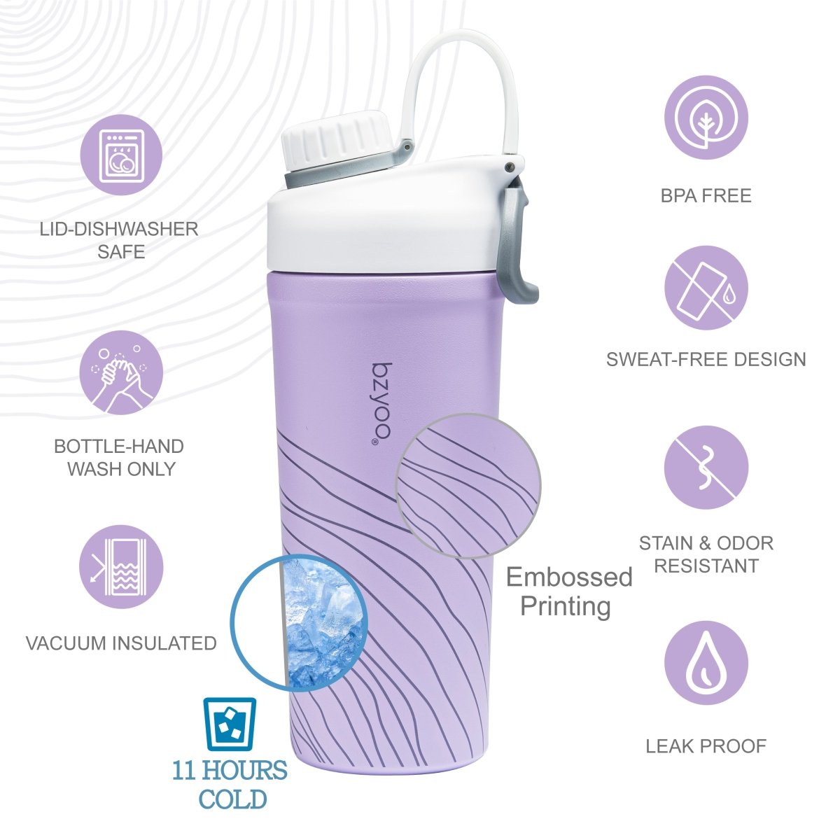 26oz Stainless Steel Double Wall Insulated Tumbler Cup - Organica Purple | Leakproof & Sweatproof | Keeps Drinks Hot/Cold for Hours | Perfect for Coffee, Tea, Water & Outdoor Activities