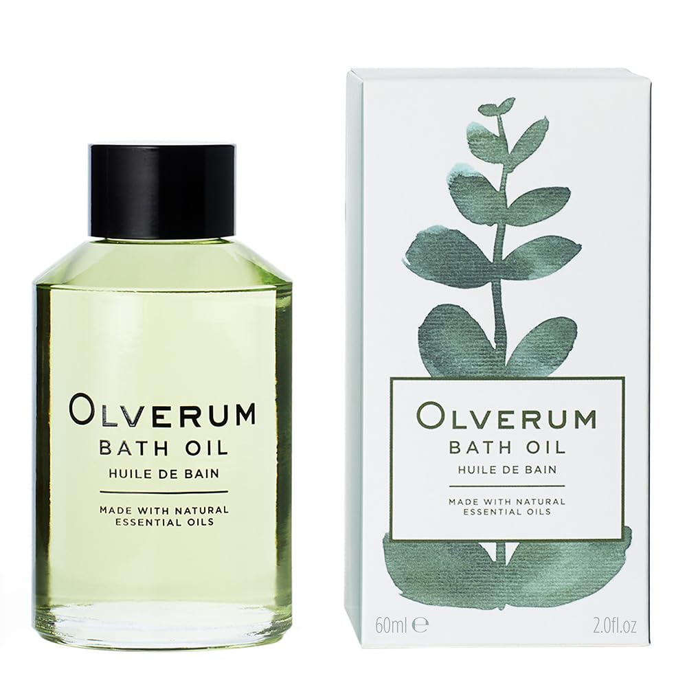 OLVERUM Natural Bath Oil - Vegan, Cruelty-Free, Revitalizing Clean Beauty for Relaxation & Self-Care (2 fl oz | 60 ml) - Perfect for Stress Relief, Aromatherapy & Spa Nights at Home