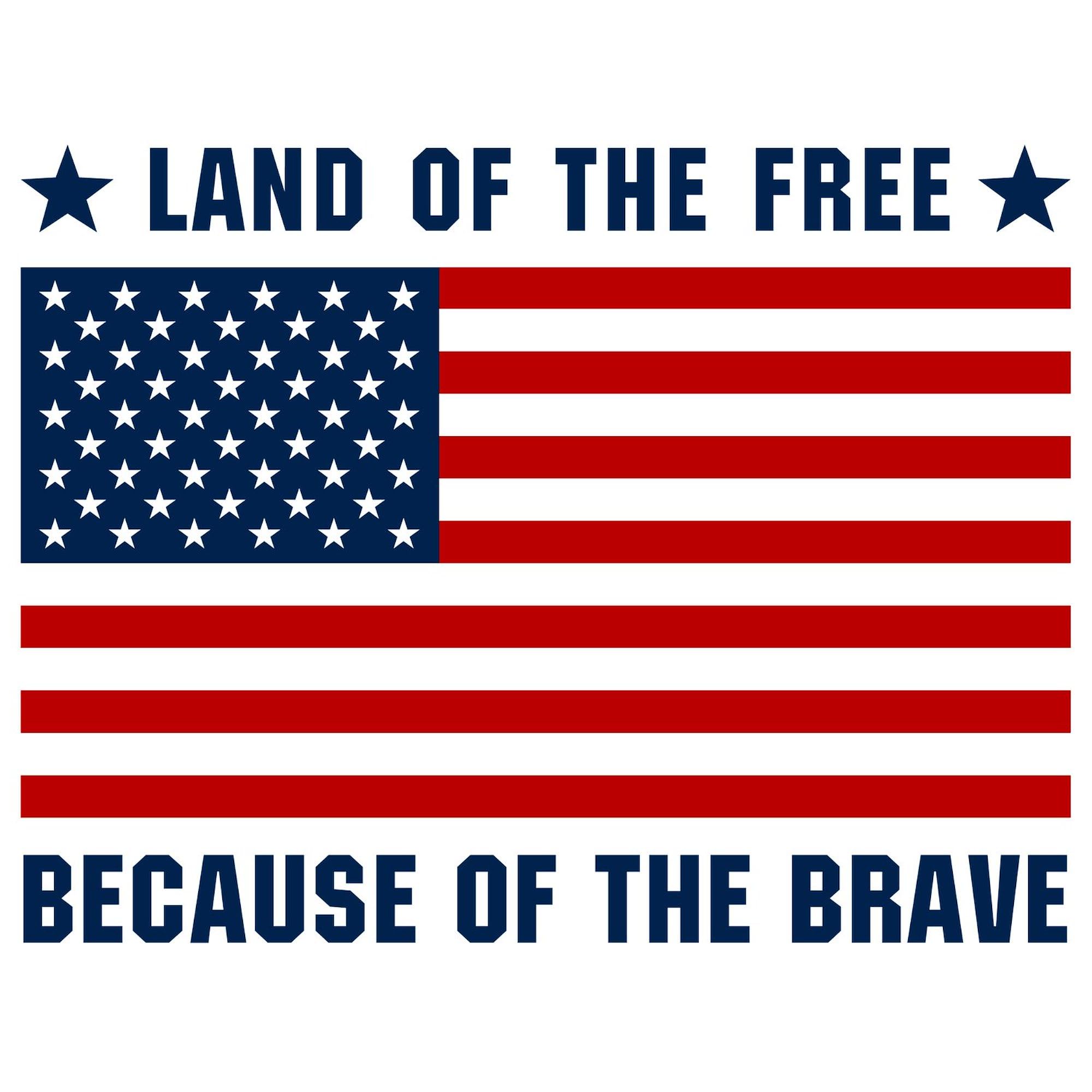 Land of The Free 3x3 Inch Square Bumper Sticker - Patriotic Car Decal & Laptop Sticker for Cars, Windows, Notebooks - American Flag Design for Independence Day, Veterans Day & Patriotic Events
