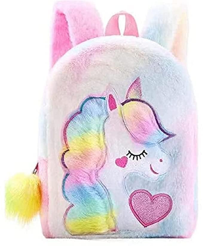 **Taufa Villa Unicorn School Backpack - Soft Plush Preschool Bag for Baby Girls & Boys, Toddler Travel Bag for School, Daycare, Picnic & Outdoor Activities**