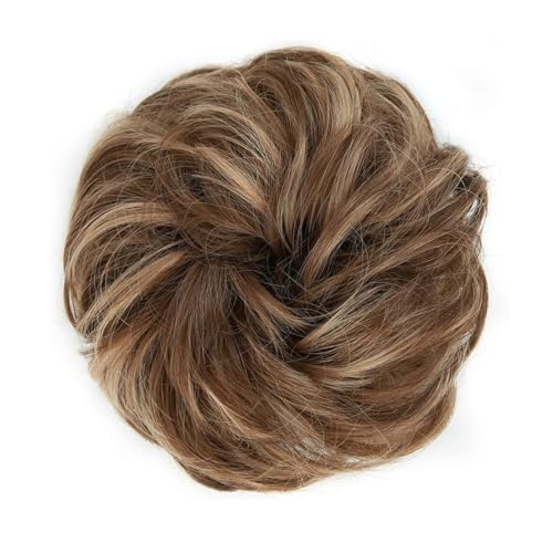 Curly&12H24# (Light Golden Brown Mixed Pale Golden Blonde)