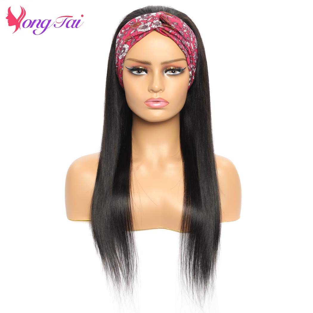 Peruvian Straight Headband Wig for Women - 24 Inch Glueless Human Hair Wig with Full Machine Made Construction - Perfect for Daily Use, Parties & Weddings | Natural Look & Comfortable Wear