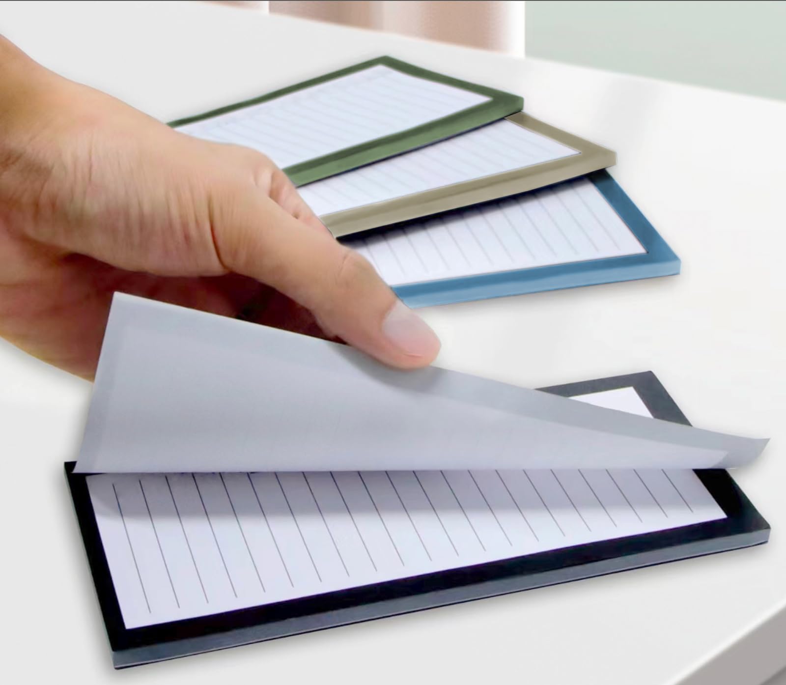 4 Pack Magnetic Notepads for Refrigerator - Large Grocery List Notepad with Full Magnet Back, 200 Sheets Memo Pads for Shopping List, To-Do List & Reminders - Perfect for Kitchen, Office & Home Organization
