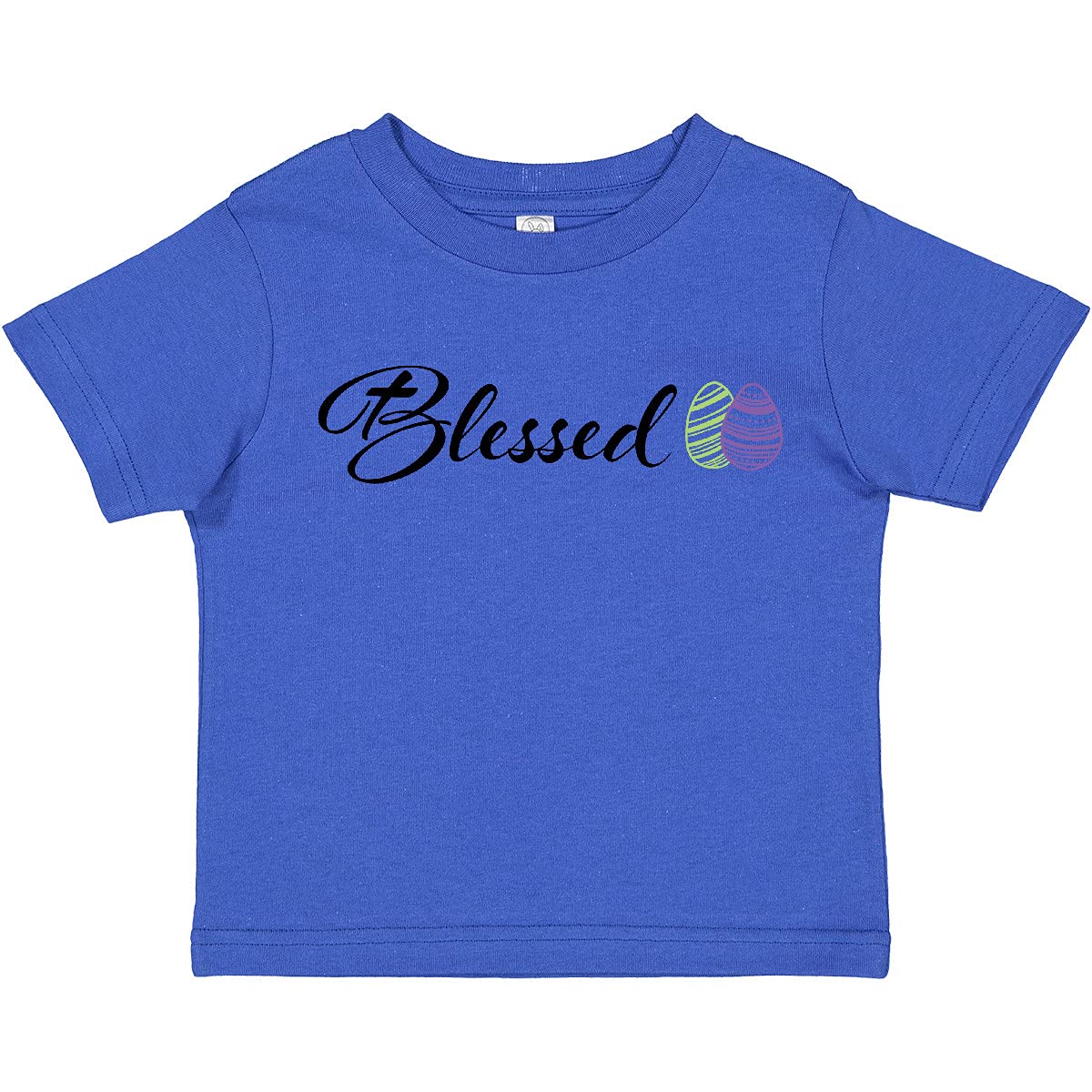 Easter Blessed Toddler T-Shirt with Green & Purple Eggs - Holiday Outfit