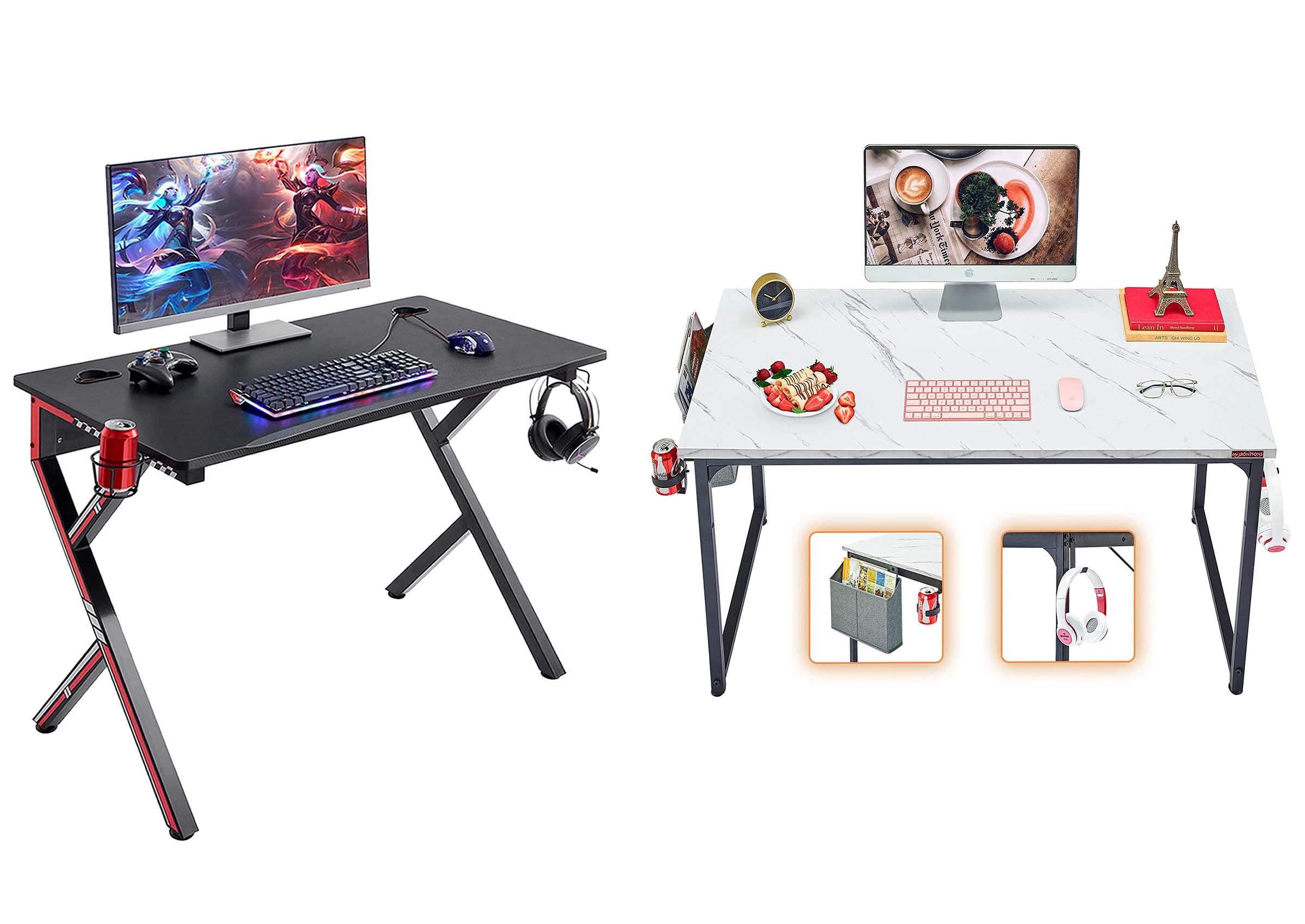 Premium Gaming Desk & Computer Desk - Ergonomic Design for PC & Console Gamers - Perfect for Home Office, Streaming & Esports Setup