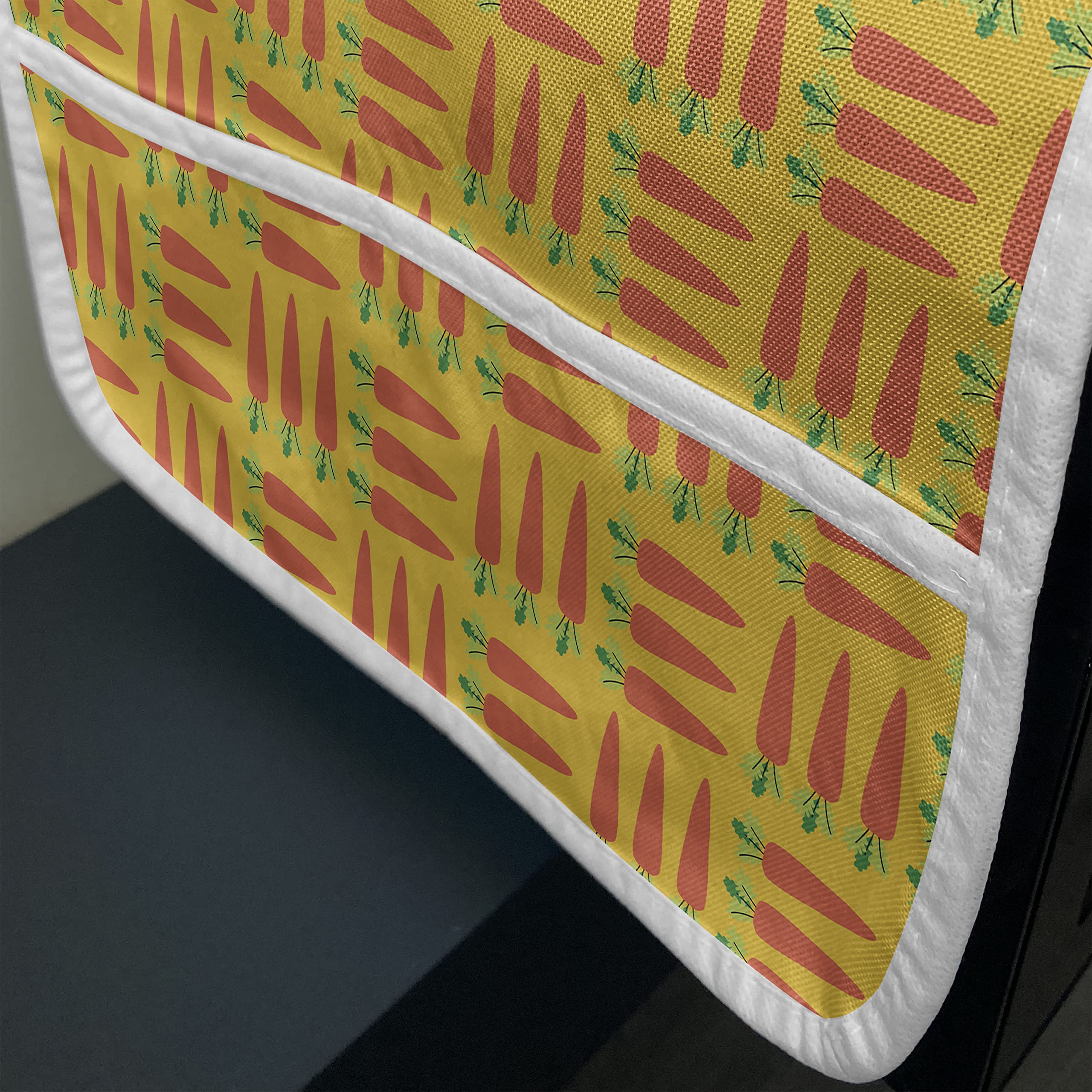 Ambesonne Microwave Cover with Cartoon Carrots Design - Waterproof Kitchen Organizer with Pockets, 36