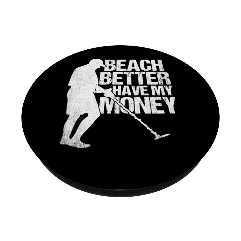 Beach Metal Detector Guy - Swappable PopGrip for Phones & Tablets, Perfect for Beach Treasure Hunting & Outdoor Adventures