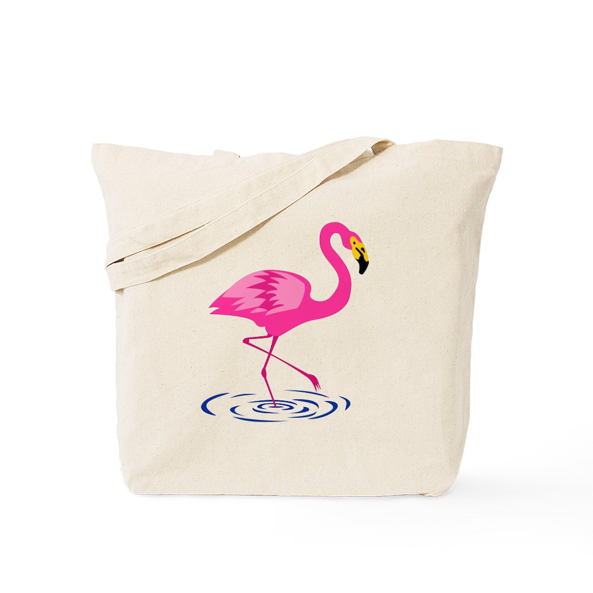 Pink Flamingo One-Legged Canvas Tote Bag - Eco-Friendly Reusable Shopping Bag for Beach, Grocery & Daily Use | Natural Cotton Carryall