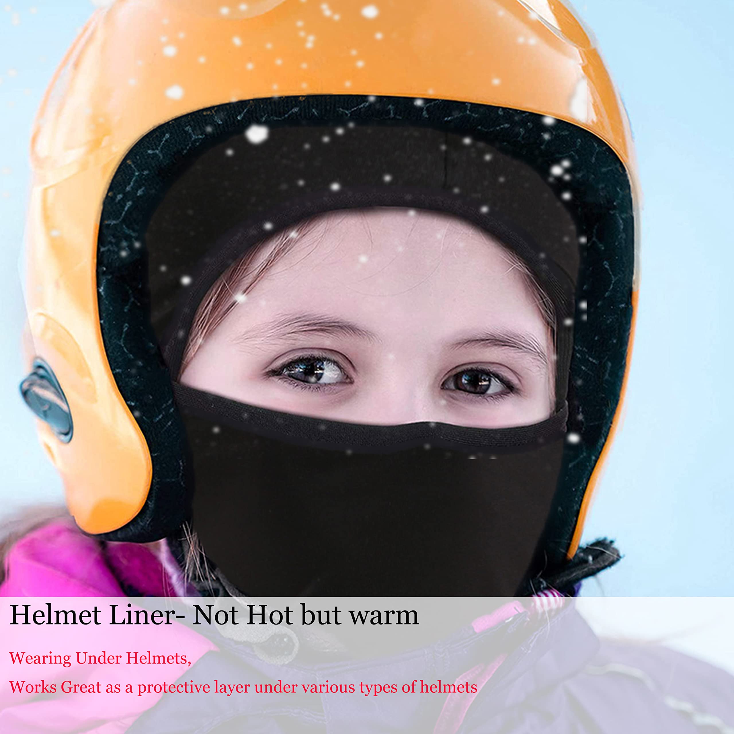 Eskvom Kids Ski Mask Balaclava - Thin Helmet Liner Face & Neck Cover for Boys & Girls (Black) - Perfect for Winter Sports, Snowboarding & Outdoor Activities