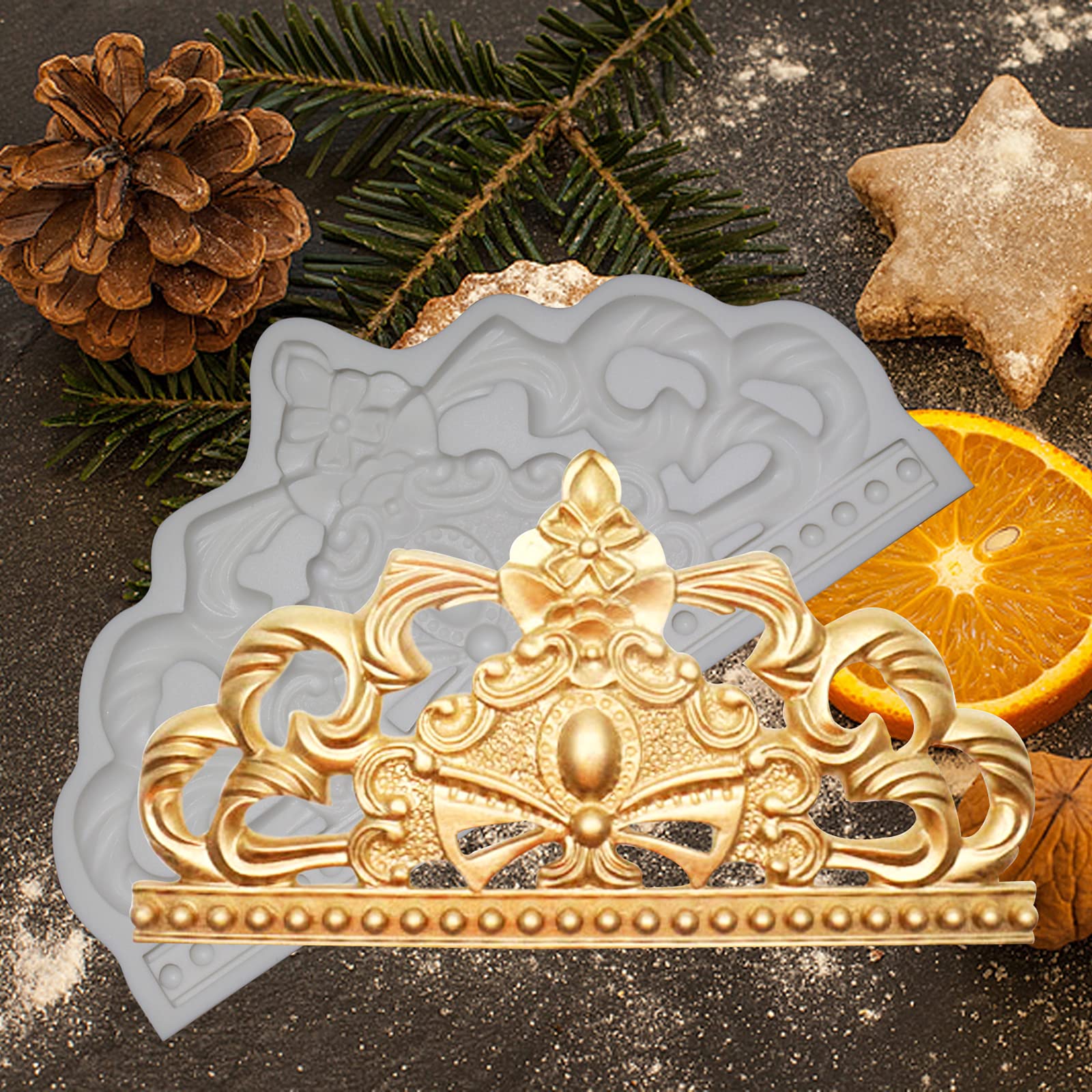 Premium Baroque Silicone Fondant Mold - Chocolate Candy Making, Cake Decorating & Resin Casting Tray for DIY Sugar Paste, Gum Paste & Craft Projects - Perfect for Wedding Cakes, Birthday Desserts & Home Baking Decorations