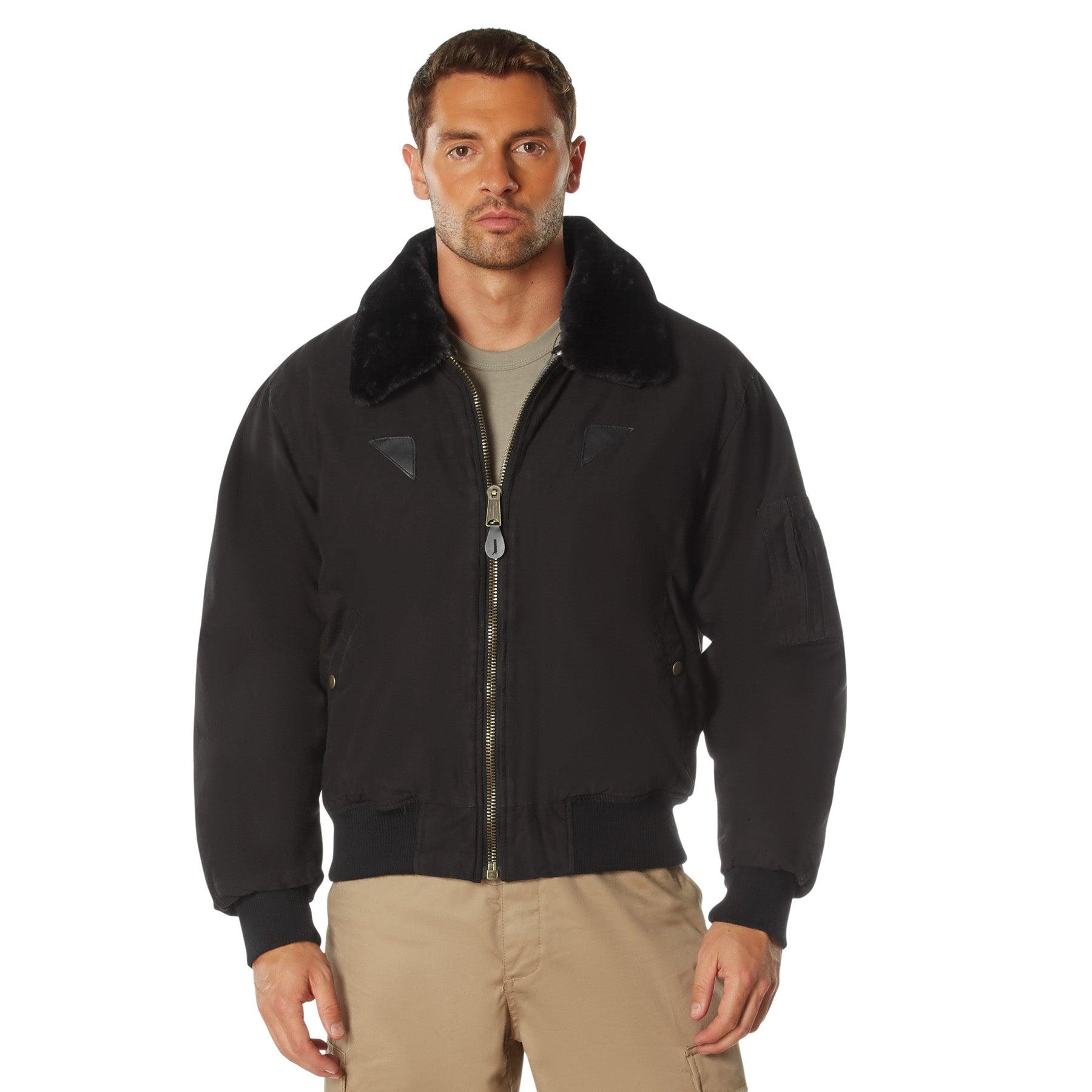 Rothco Vintage B-15A Bomber Jacket - Classic Military Flight Jacket for Men | Warm Aviator Coat for Winter, Outdoor & Casual Wear