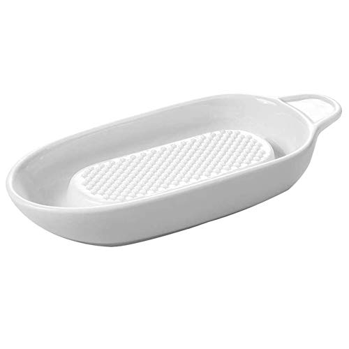 Premium Porcelain Grater Plate for Ginger, Garlic & Onion - Kitchen Grater for Cooking, Meat Puree & Vegetable Grinding - Perfect for Meal Prep, Asian Cuisine & Home Chefs