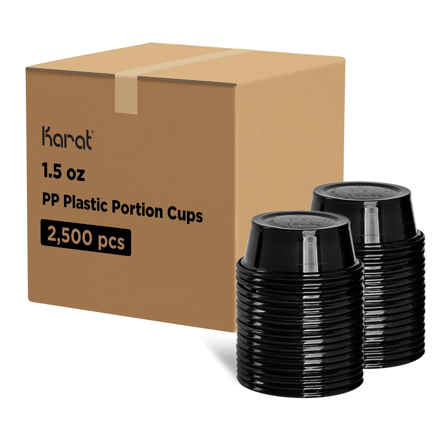 2500 Pack 1.5 oz Clear Plastic Portion Cups - Disposable Polypropylene Condiment Containers for Sauces, Dressings, Jello Shots, Souffle & Food Storage - Perfect for Restaurants, Catering & Home Kitchen Use