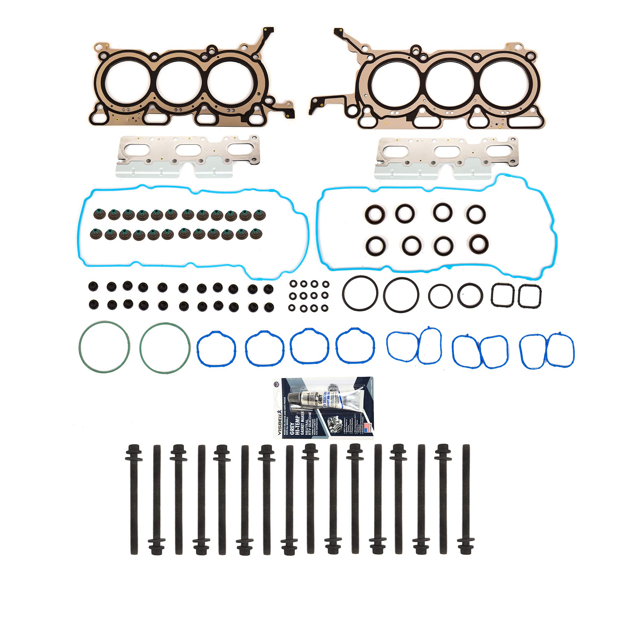 High-Quality MA-9761242090 Head Gasket Bolts Set - Compatible with 2007-2009 Ford Edge, Flex, Lincoln MKX & Mazda CX-9 3.5L DOHC 24V Engines - Perfect for Engine Repair & Maintenance