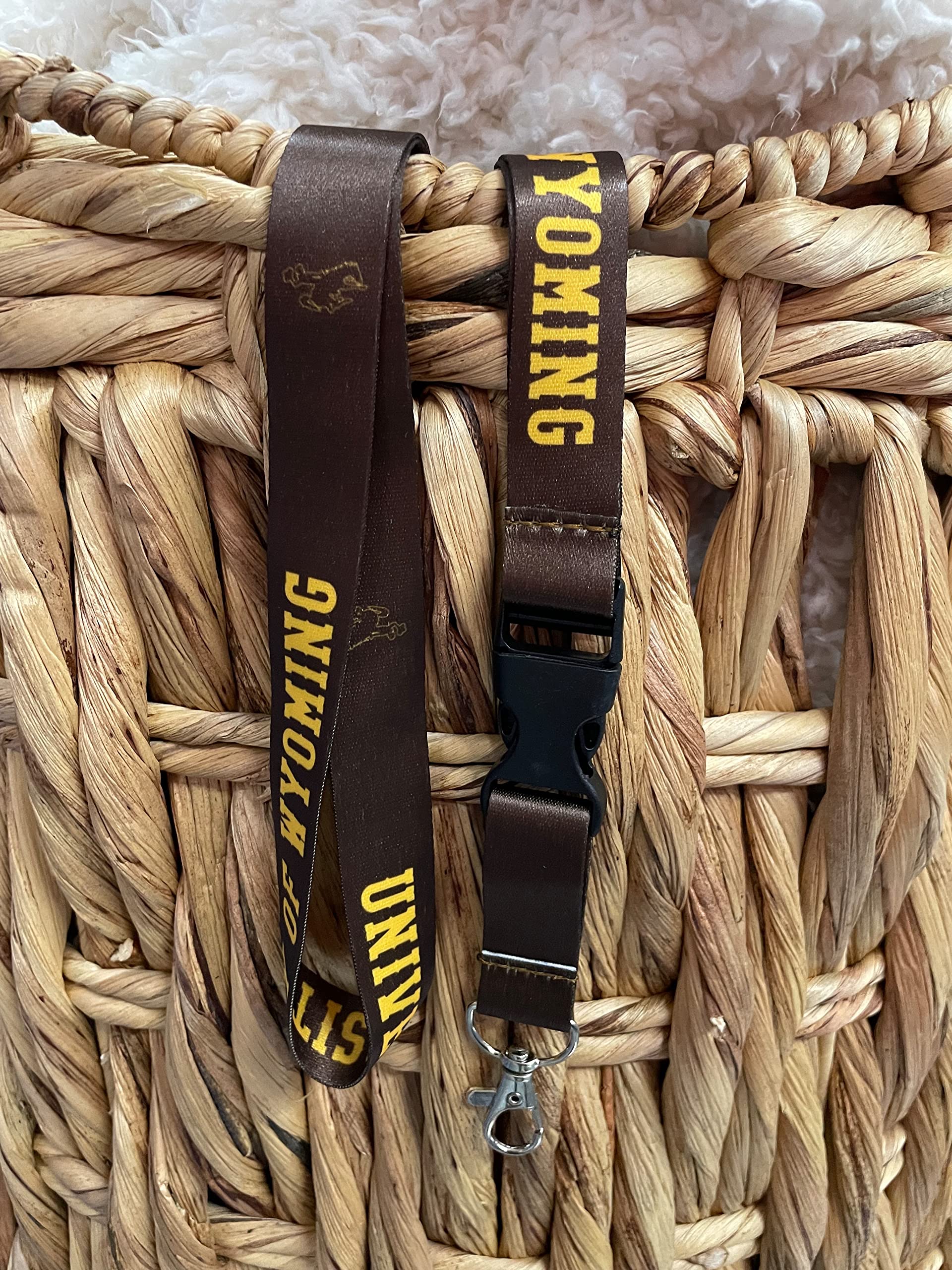 University of Wyoming UWYO Cowboys Lanyard - Detachable Breakaway Keychain with Snap Buckle for Car Keys & ID Badge Holder (Brown) | Perfect for Campus, Work & Events