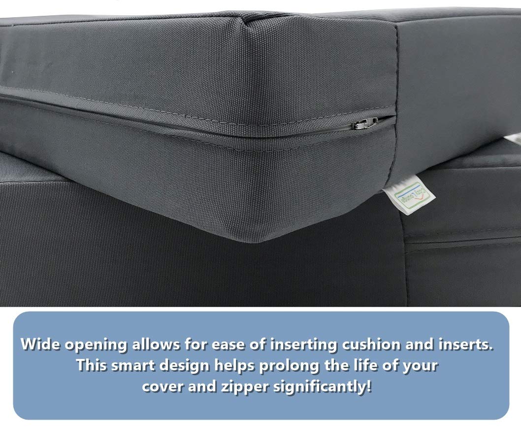 Waterproof UV-Resistant Patio Chair Cushion Covers - 22x22x4 Inches (Set of 4) - Stone Gray for Indoor & Outdoor Furniture - Perfect for Poolside, Garden, Deck, and Patio Lounging