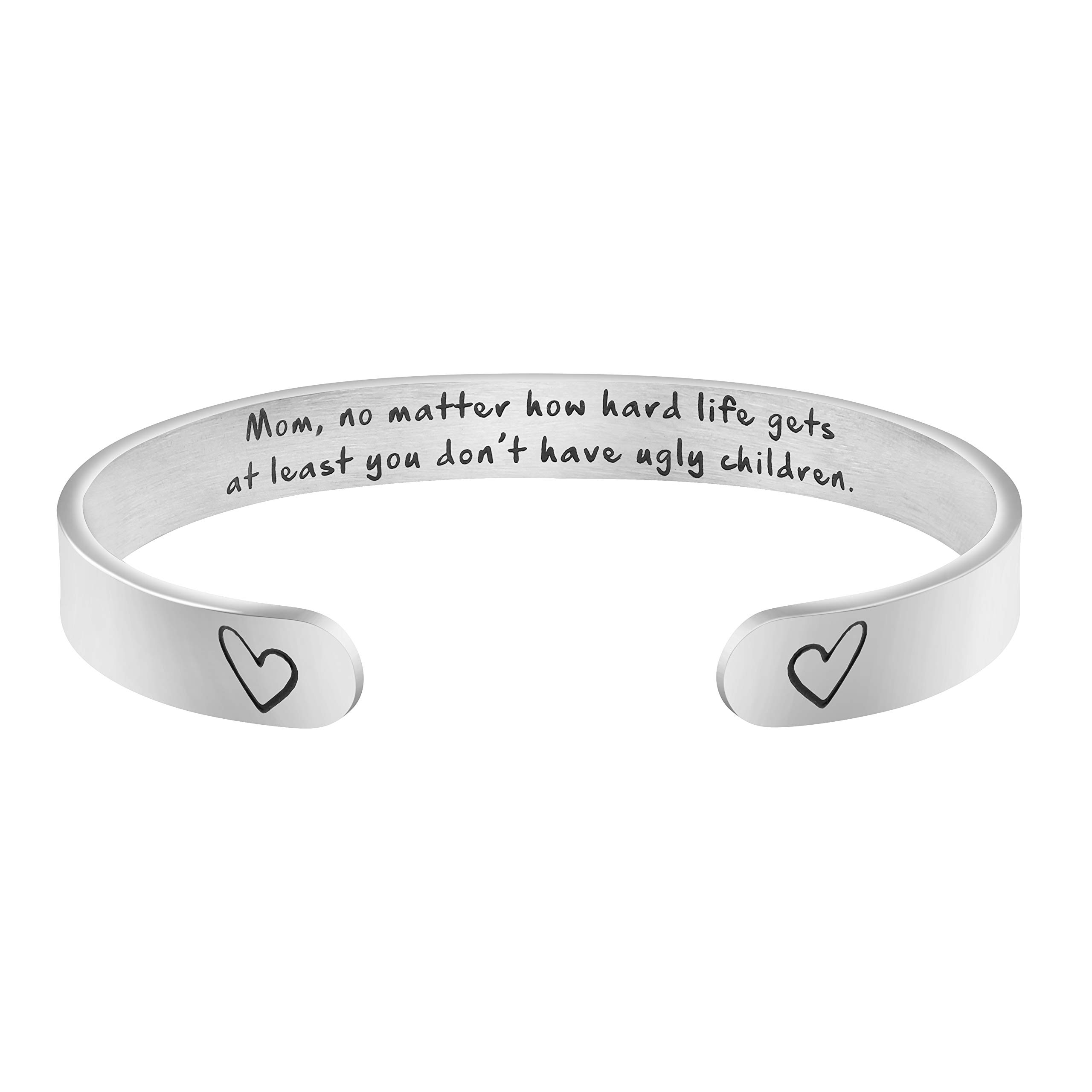 JoycuFF Inspirational Bracelets for Women - Engraved Message Cuff Bangle, Motivational Jewelry Gift for Her - Perfect for Christmas, Birthday, Graduation & Everyday Encouragement