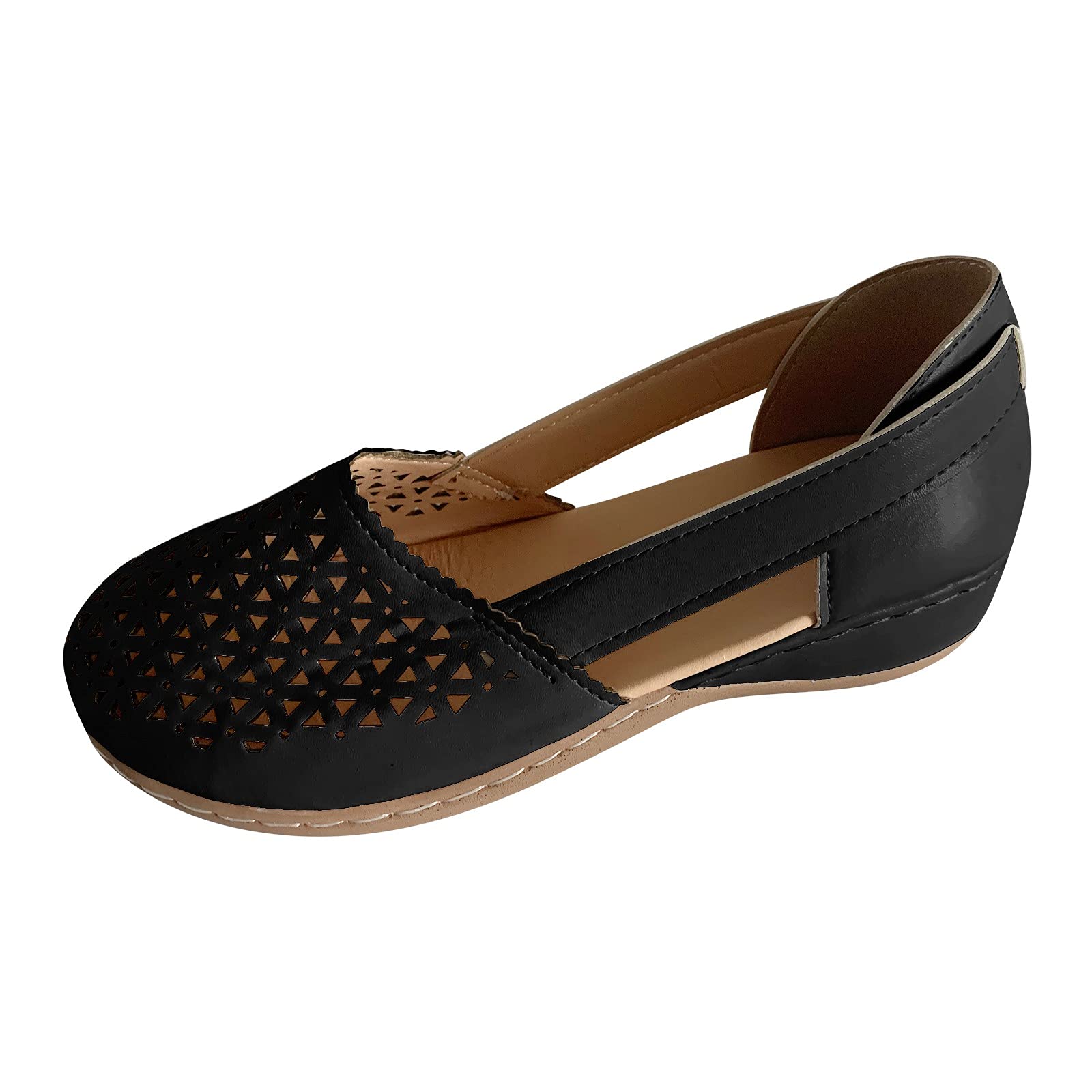 Women's Summer Sandals - Dressy Closed Toe Slip On for Casual Walking & Outings