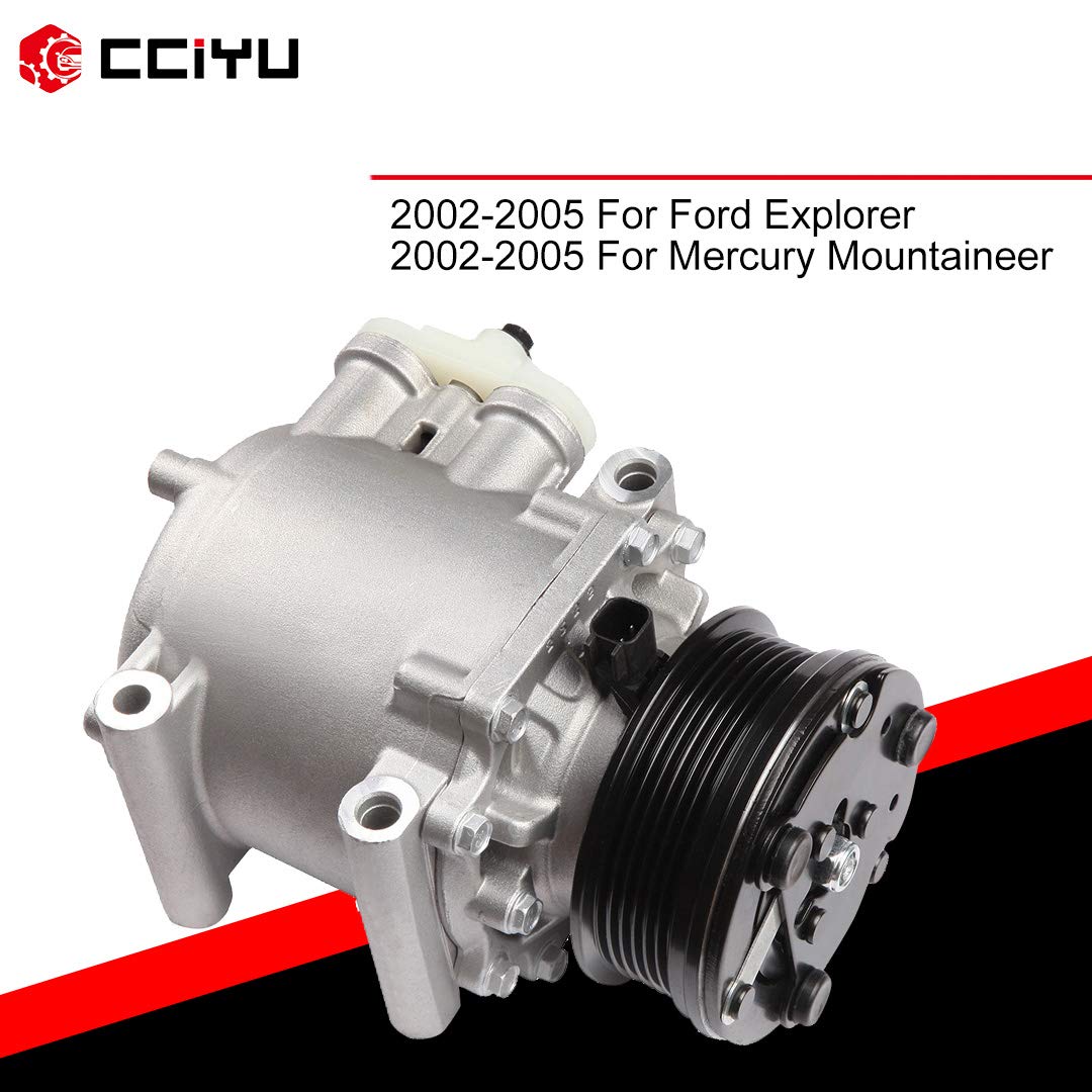 CCiyu AC Compressor Pump Compatible with Ford Explorer & Mercury Mountaineer - High Performance Auto AC Clutch Replacement - Perfect for Summer Cooling & HVAC System Repair