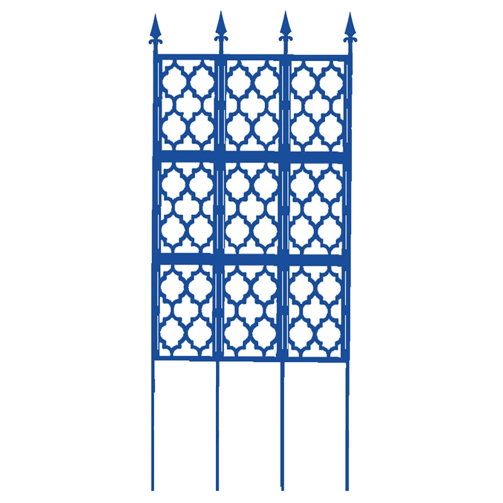 Blue Metal Garden Trellis for Climbing Plants - Adjustable Outdoor Plant Support for Roses, Vines & Flowers - Easy to Assemble 33.5x75in - Perfect for Backyard, Patio & Vertical Gardening