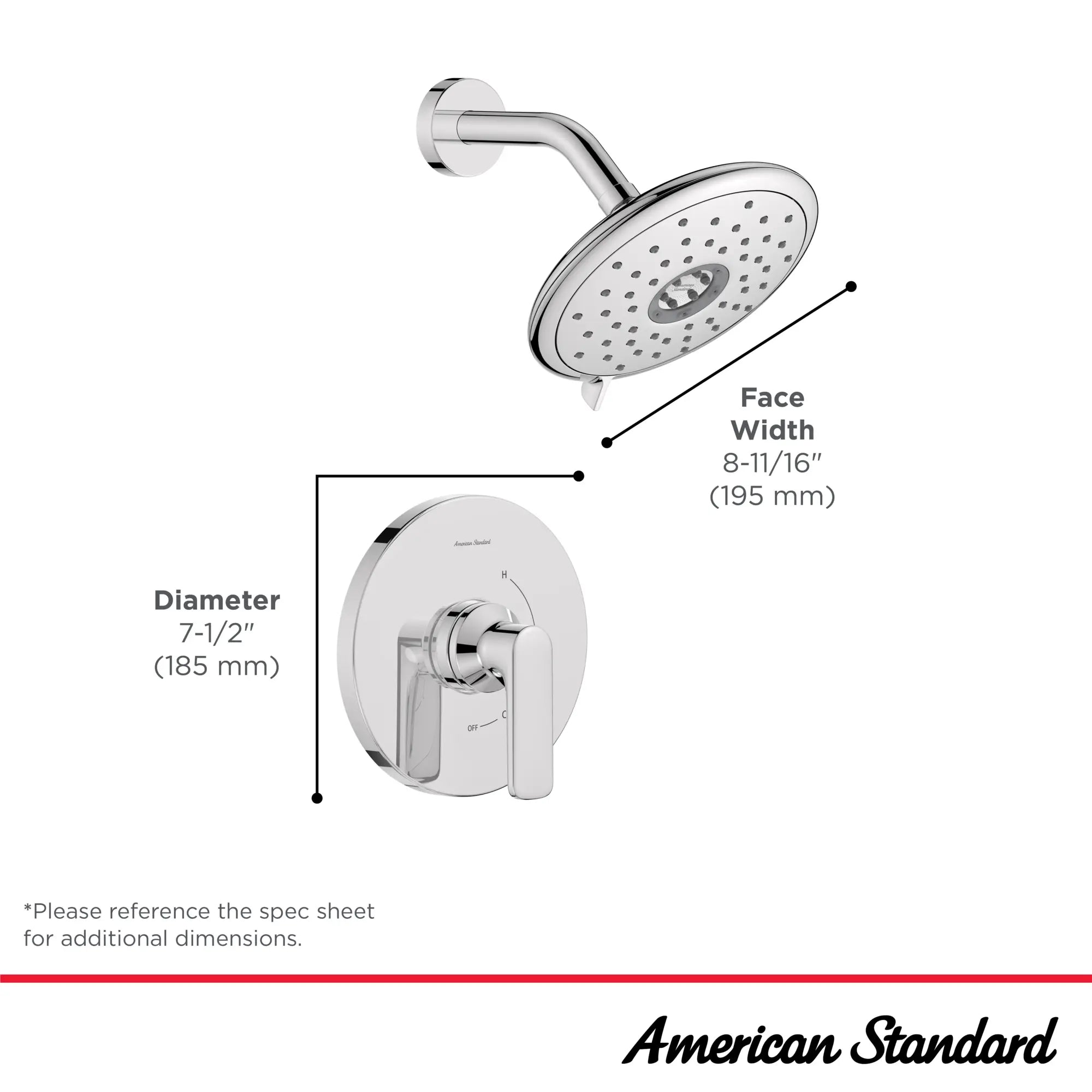 1.8 GPM Water Saving Shower Trim Kit with Double Ceramic Pressure Balance Cartridge & Lever Handle - Perfect for Eco-Friendly Bathrooms & Modern Home Renovations