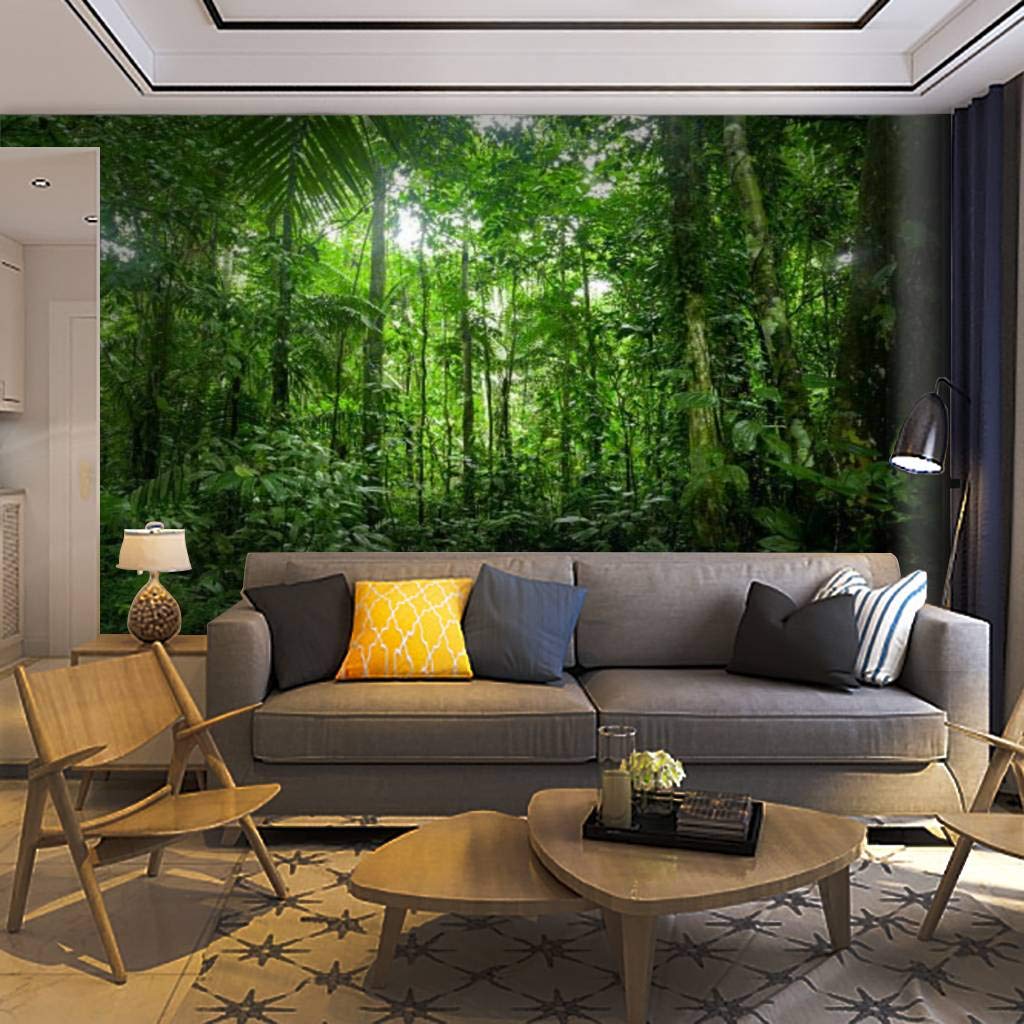 Self-Adhesive Tropical Rainforest Wallpaper Mural - Removable Peel & Stick Amazon Jungle Landscape Wall Decal for Living Room, Bedroom, Nursery | Home Decor, Wall Art, DIY Craft Sticker