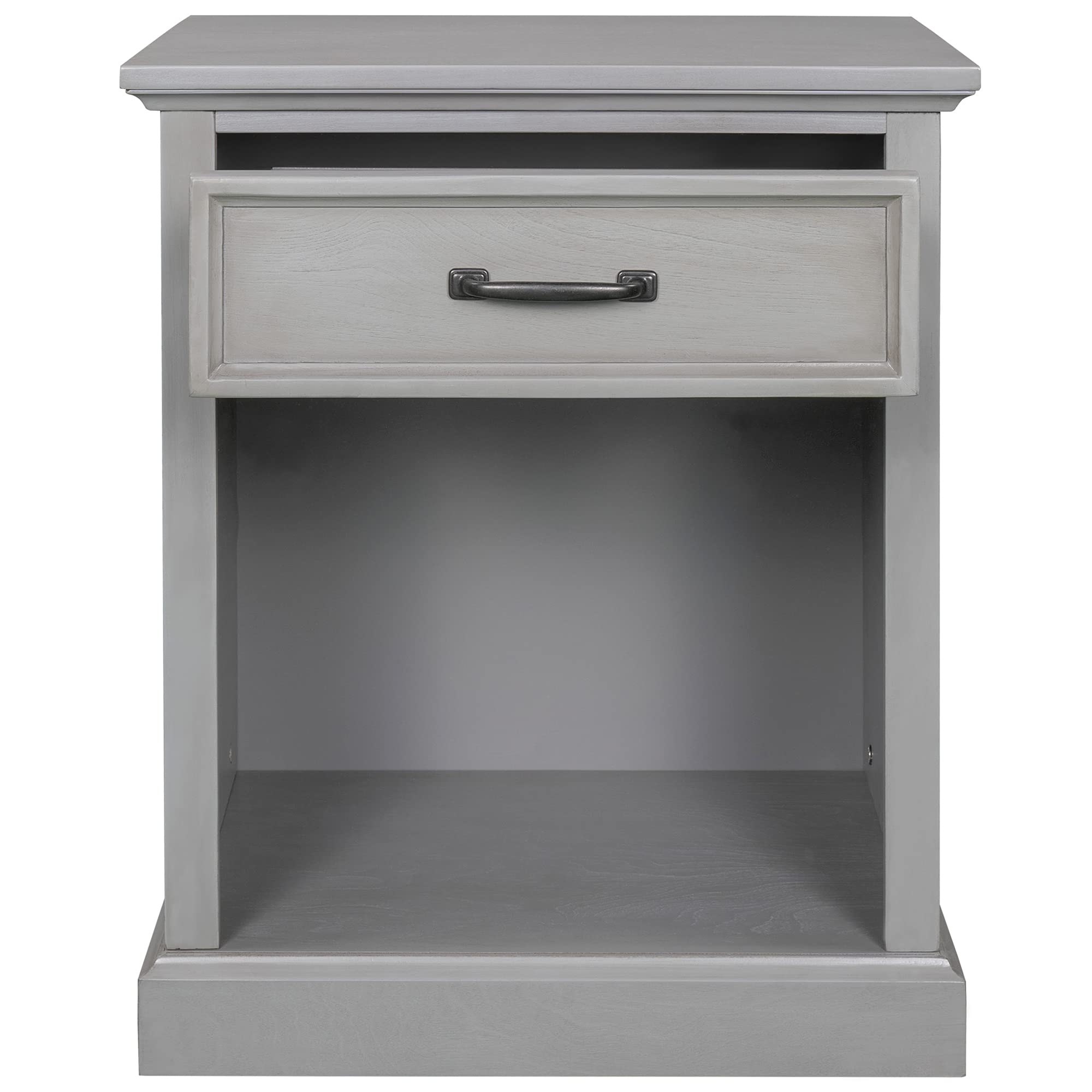 Mid Century Modern Nightstand with Drawer & Shelf - Wooden Bedside End Table for Bedroom Storage | Grey Finish | Perfect for Small Spaces, Apartments & Guest Rooms