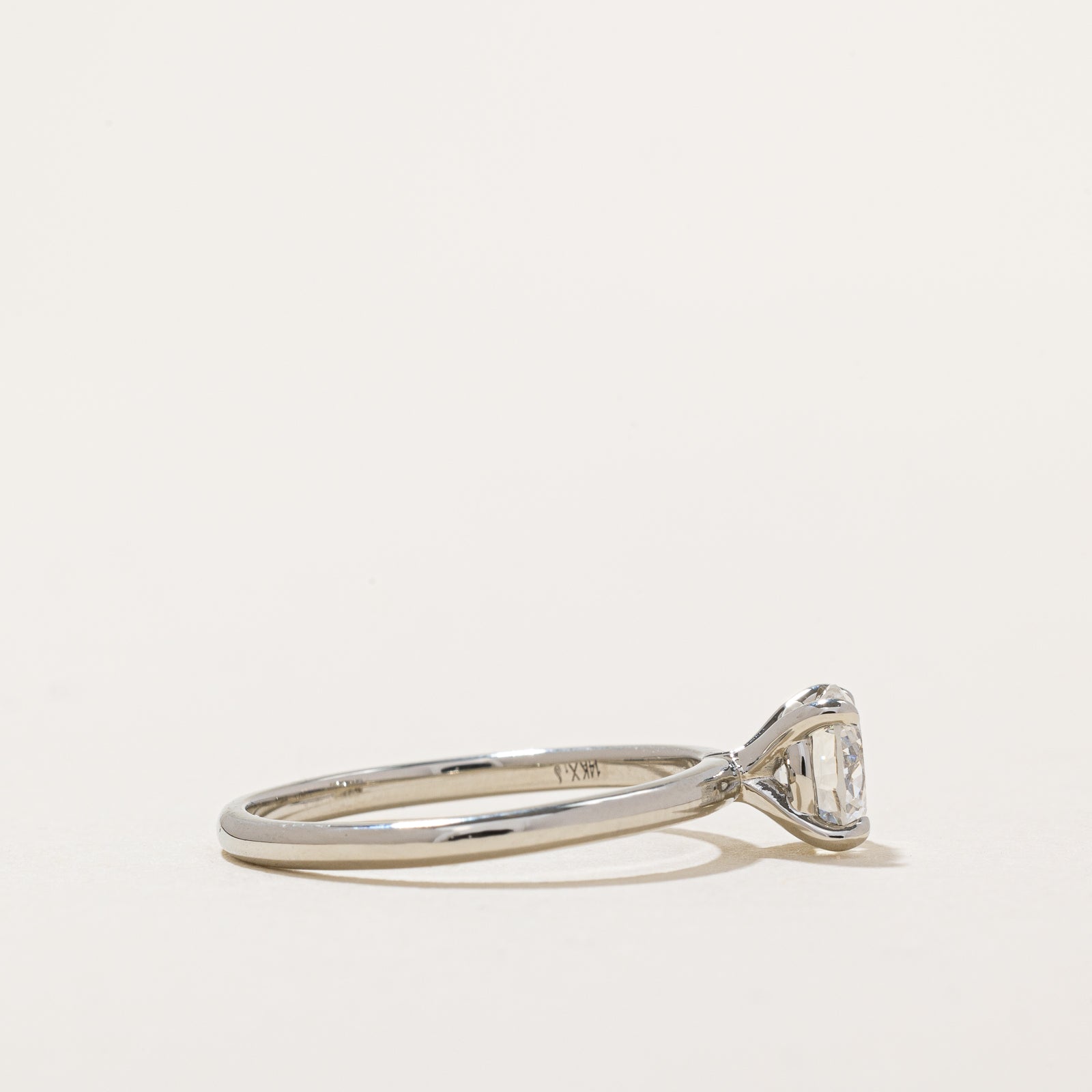 100 Ways Diamond High Set Engagement Ring - 0.99ct Round Cut Solitaire Ring in Size 6.75 | 14K White Gold Wedding Band | Perfect for Proposals, Anniversaries & Romantic Occasions