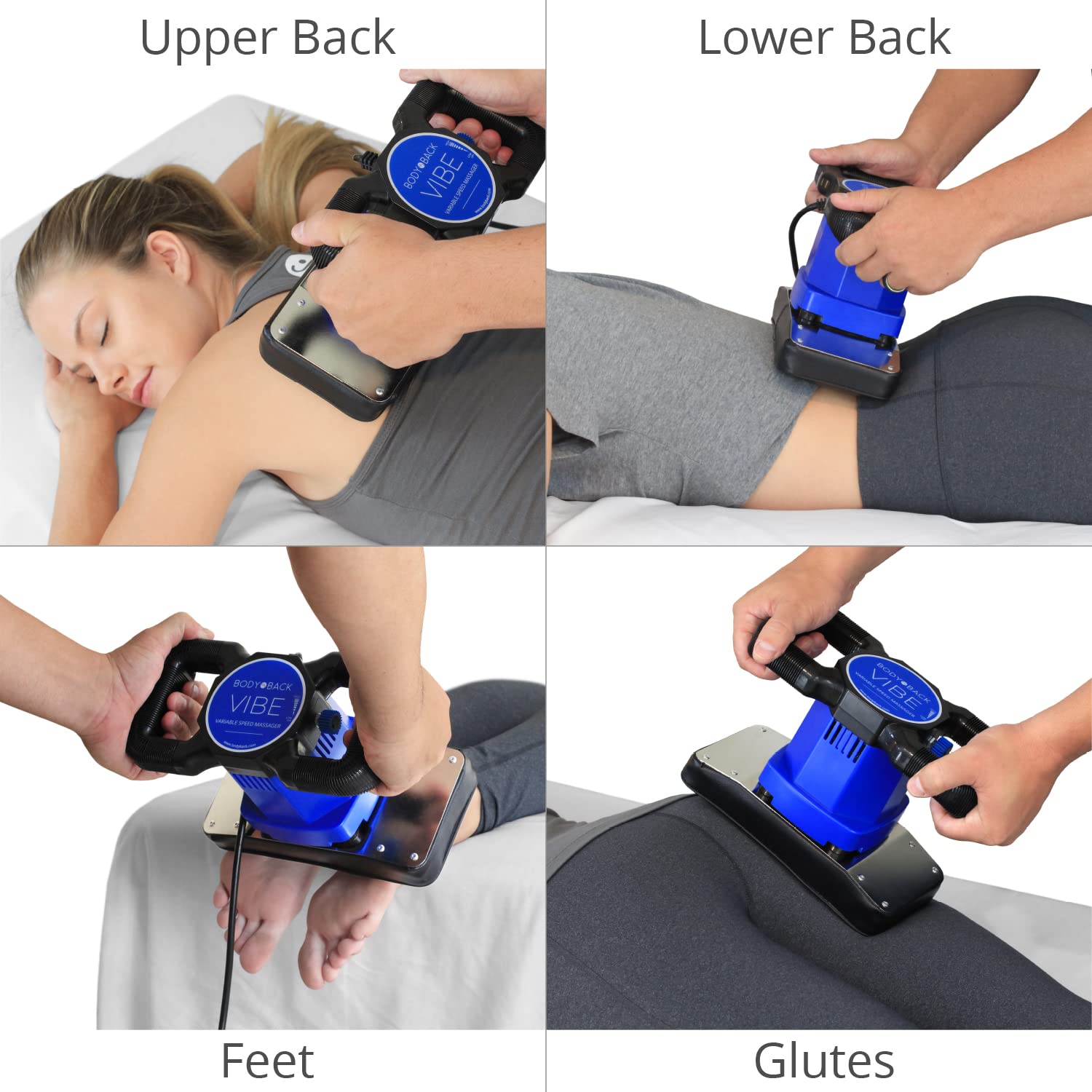 Body Back Vibe 2.0 Handheld Massager - Adjustable Speed Deep Tissue Massage for Back Pain Relief & Muscle Recovery - Chiropractic Therapy Tool for Relaxation at Home, Office or Gym - Portable Electric Massager for Neck, Shoulder & Full Body