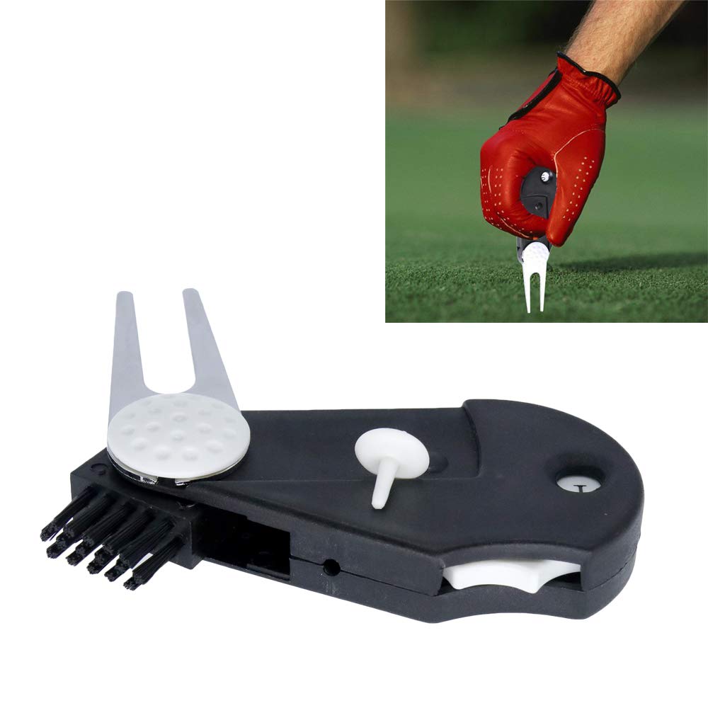 5 in 1 Golf Multi-Tool with Club Brush, Divot Repair Tool, Stroke Counter, Ball Marker & Groove Cleaner | Compact Golf Accessories for On-Course Convenience | Perfect for Golfers, Tournaments & Practice Sessions