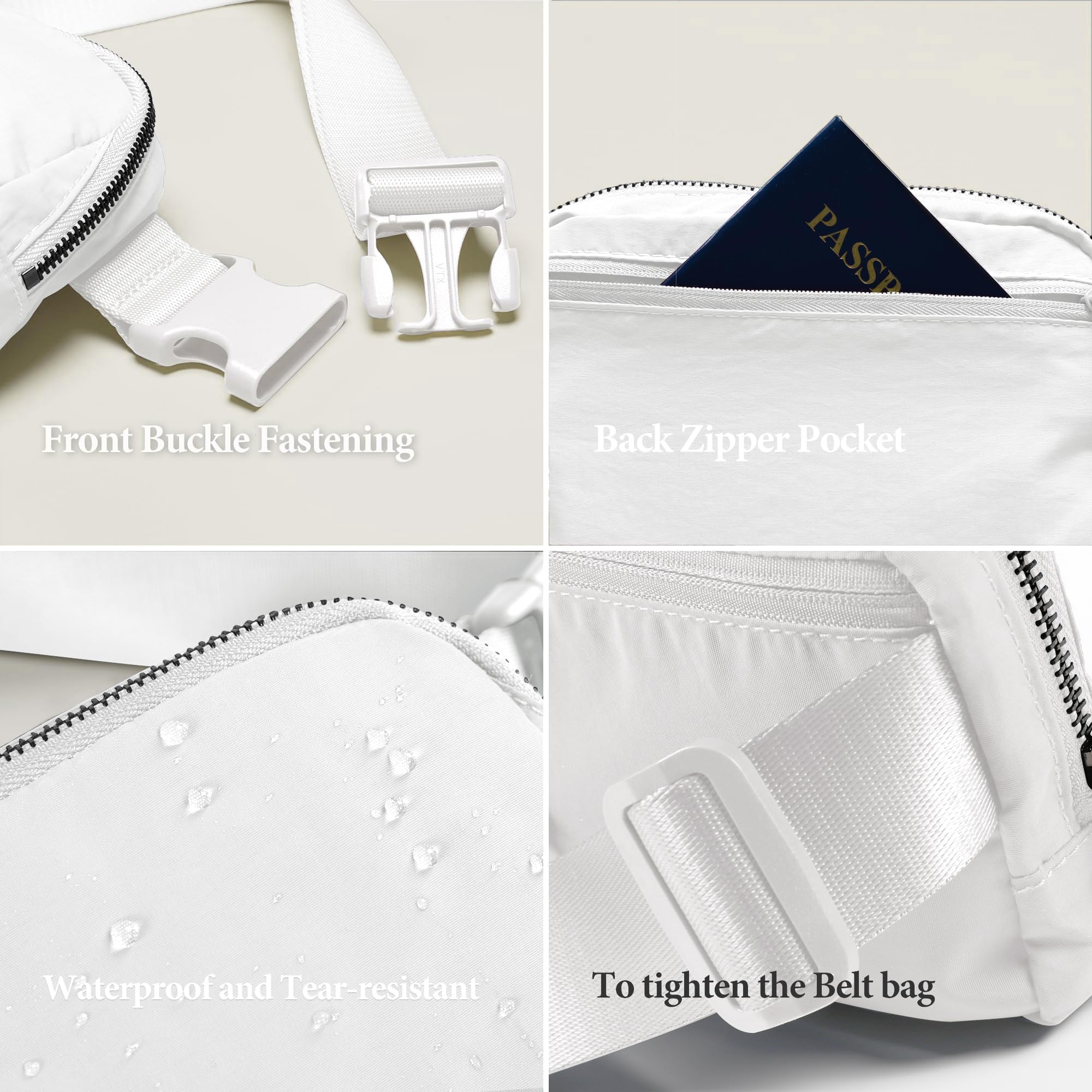 Trendy Waterproof Fanny Pack Crossbody Bag for Women & Men - Small Sling Waist Pack, Chest Bum Hip Bag - Perfect for Travel, Running, Gym & Outdoor Activities (Lulu Dupes)