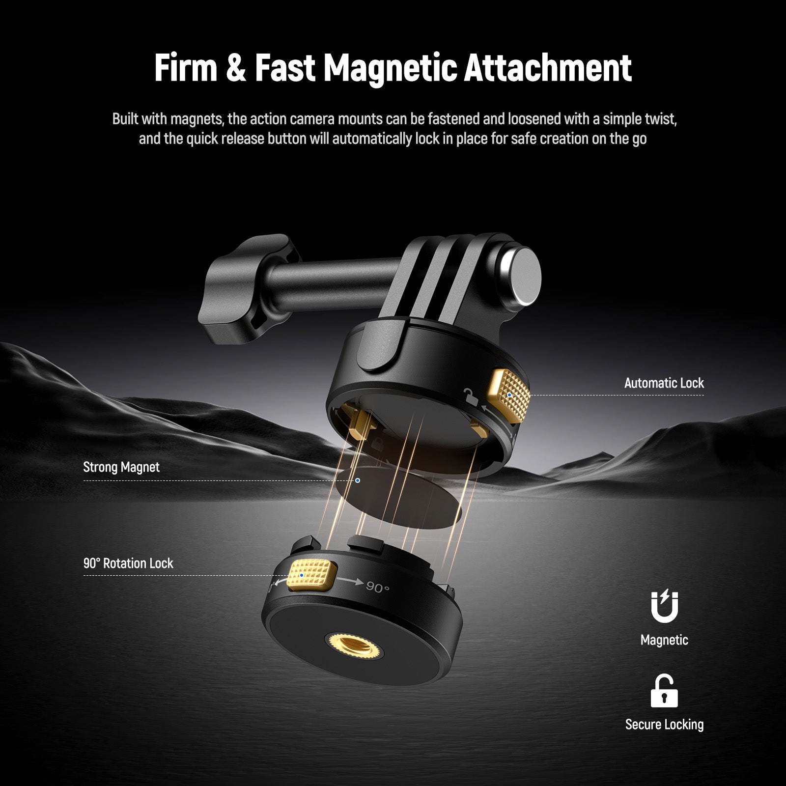 NEEWER GP23 6-in-1 Action Camera Mount Kit - Compatible with GoPro, DJI, Insta360 - Perfect for Vlogging, Sports, and Adventure Filming
