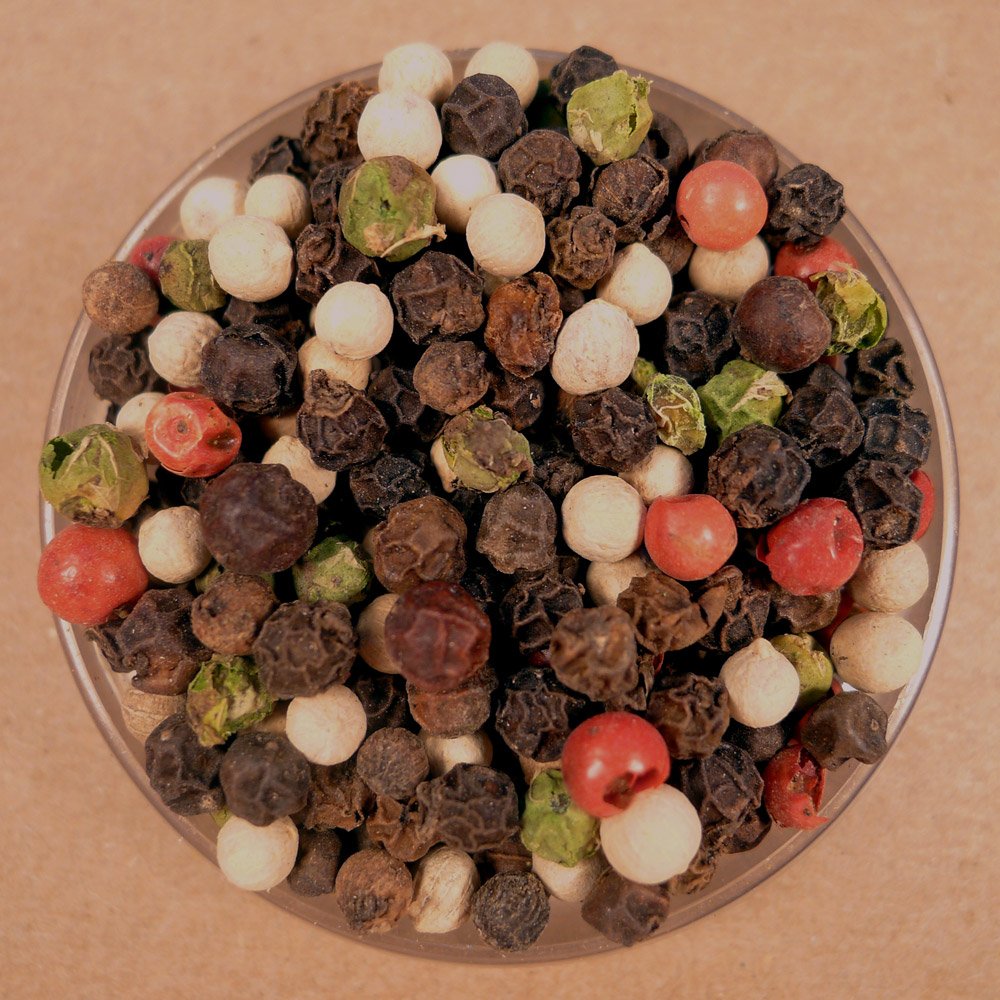 Premium Whole Four Blend Peppercorns - 10 lbs Bulk (Black, White, Green & Pink) - Ideal for Restaurants, Home Cooking & Gourmet Seasoning