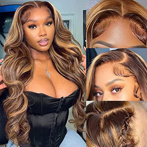 13x6 Highlight Ombre Body Wave Wig 4/27 Color