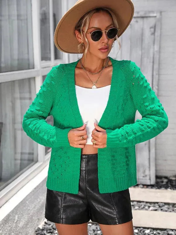 3D Pattern Cardigan Sweater for Women - Cozy Knit Open Front Long Sleeve Wrap - Perfect for Fall, Winter & Layering Outfits