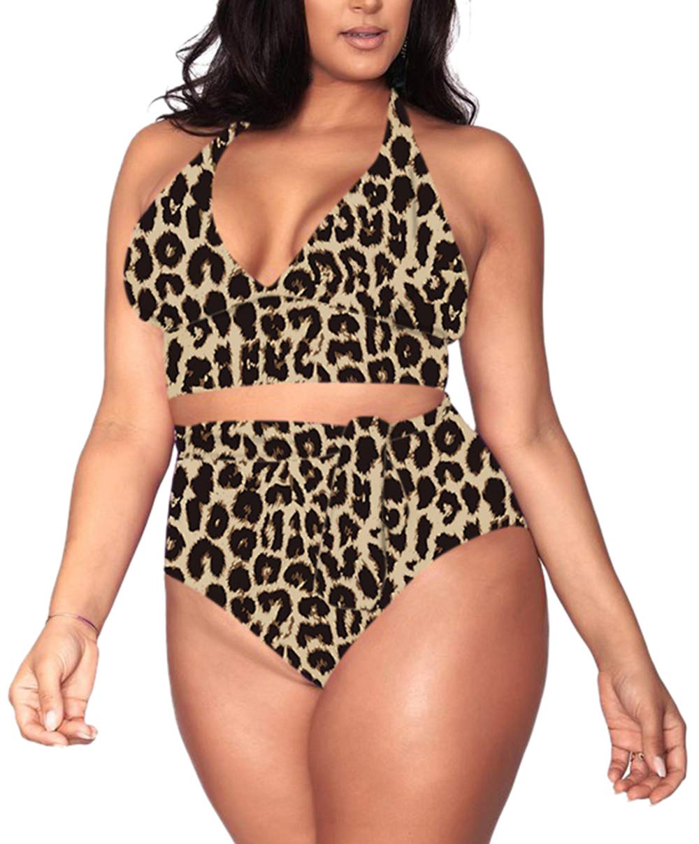 Sovoyontee Women's Plus Size High Waisted Tummy Control Swimwear - Full Coverage Bathing Suit for Women, Perfect for Beach, Pool, and Vacation