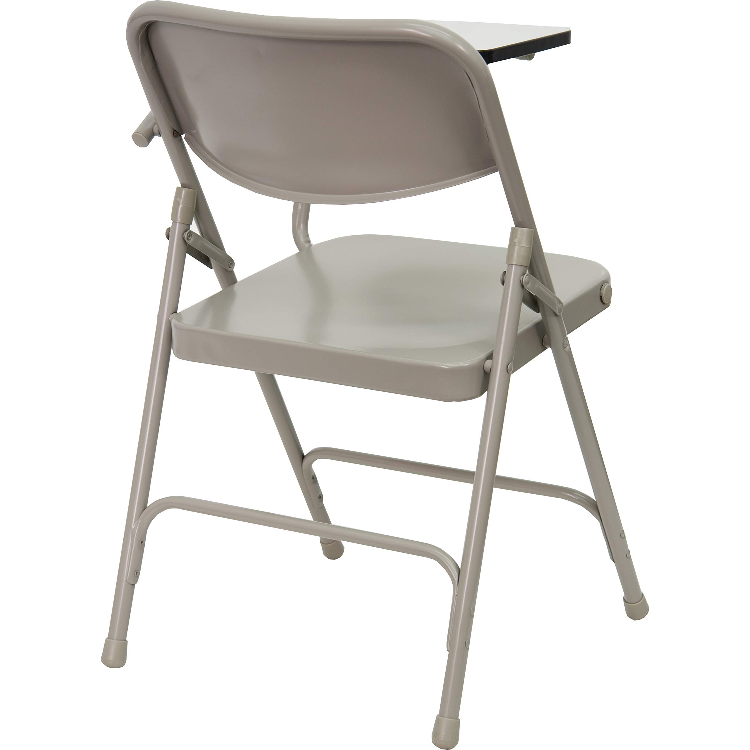 2 Pack Premium Steel Beige Folding Chair with Left-Handed Tablet Arm - Heavy Duty Event Chairs for Weddings, Conferences & Outdoor Gatherings